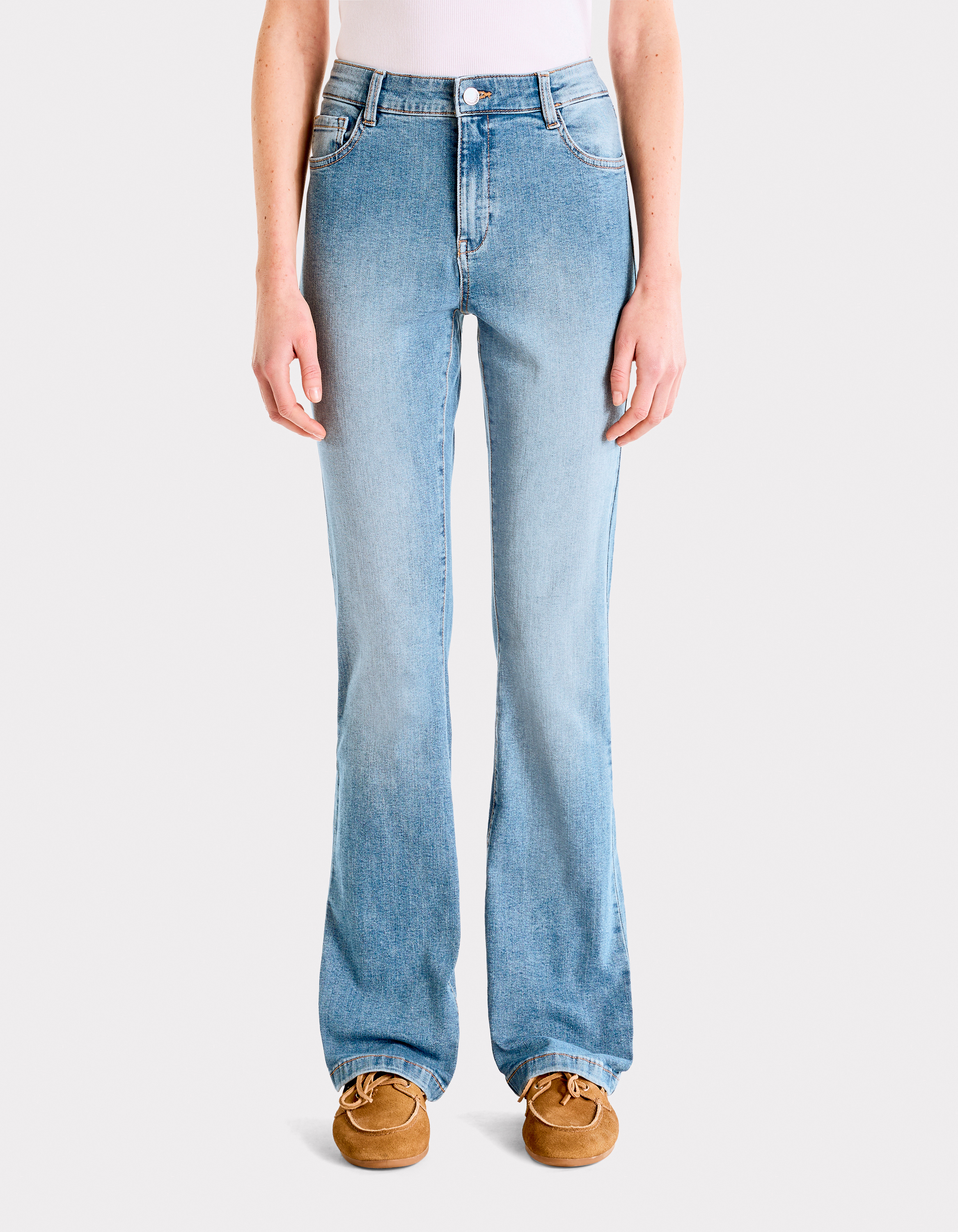 Jean bootcut taille haute - bleu délavé - celio - Modalova