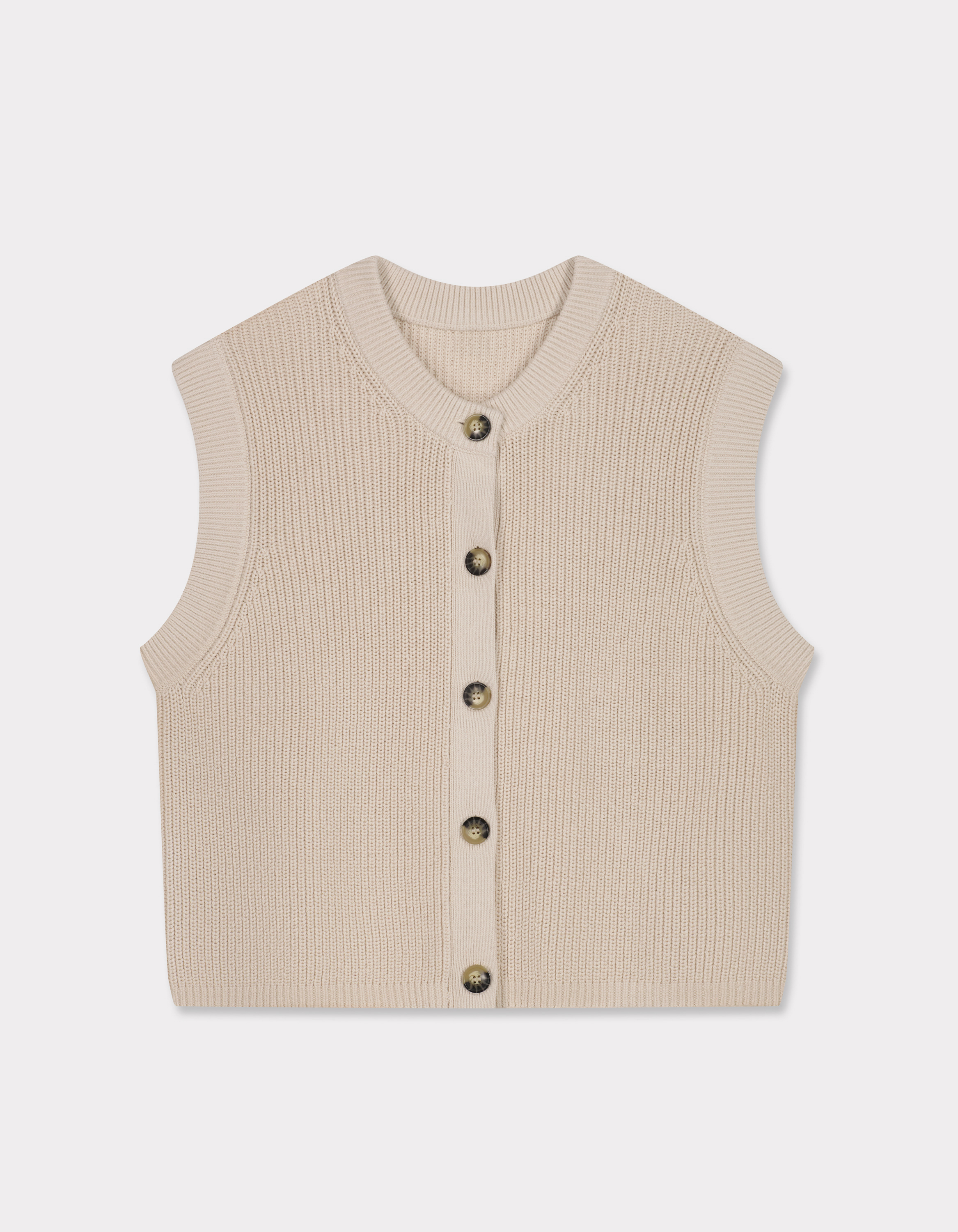 Gilet sans manches boutonné - beige
