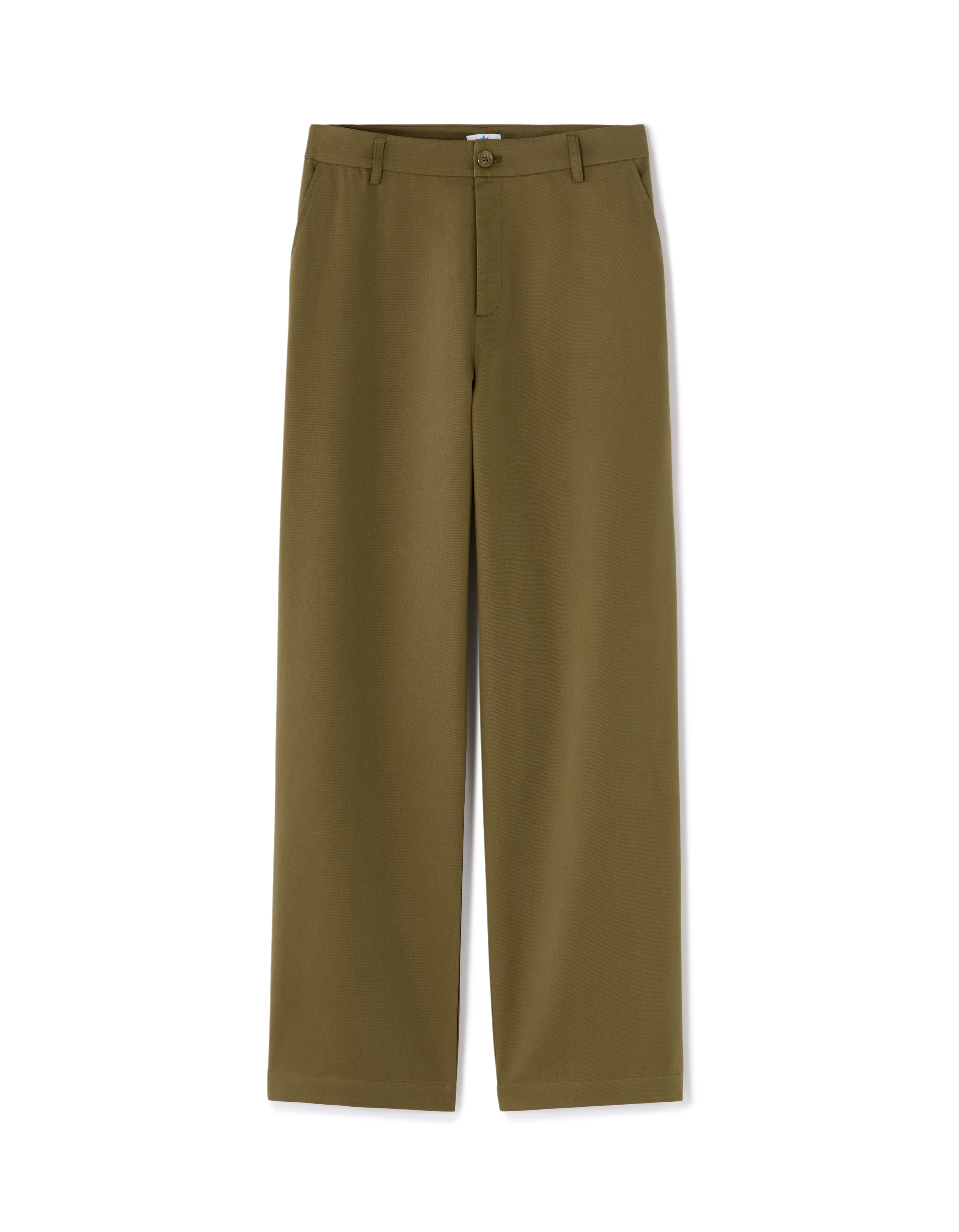 Pantalon droit taille haute - kaki