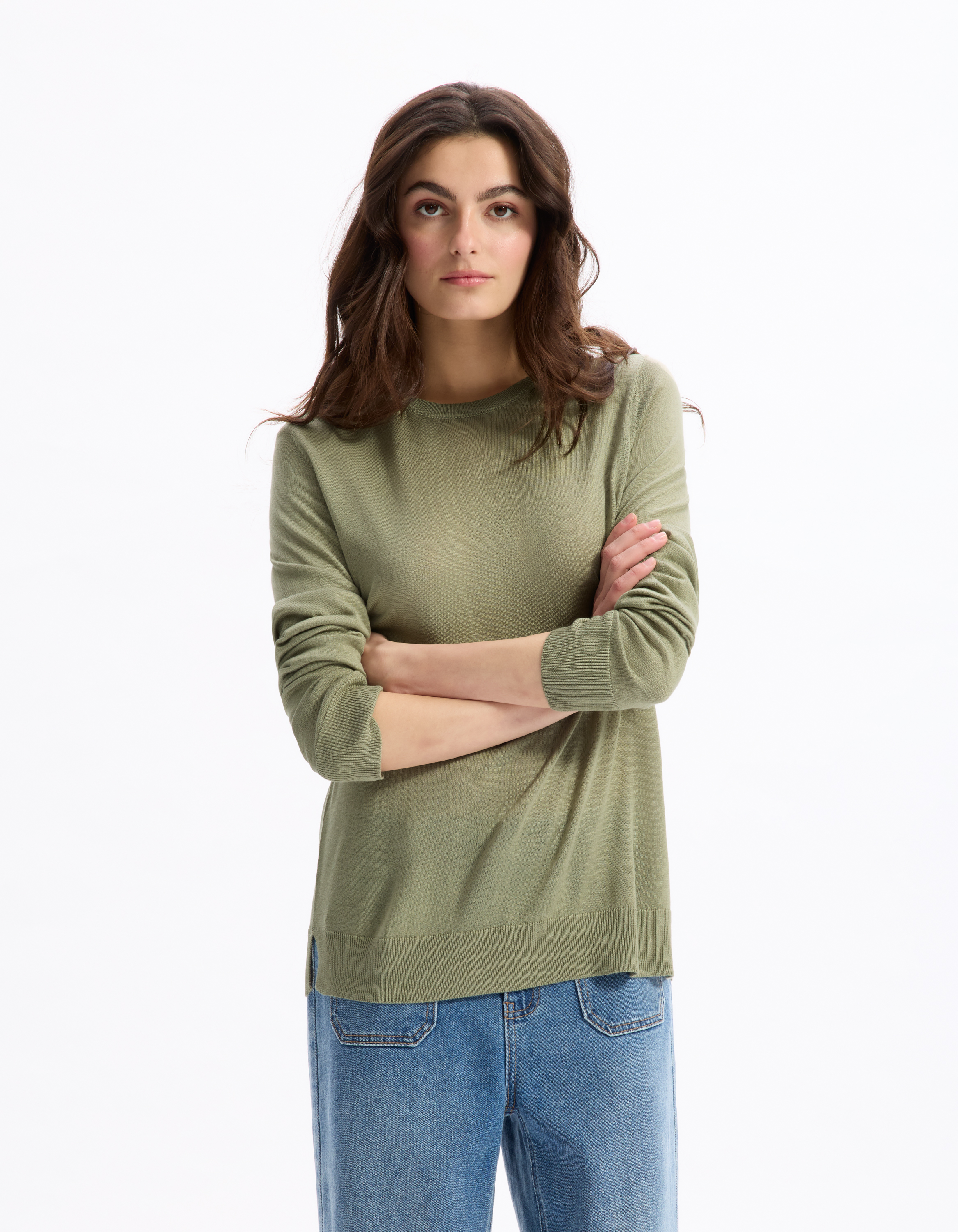 Pull maille fine à manches longues - celio - Modalova