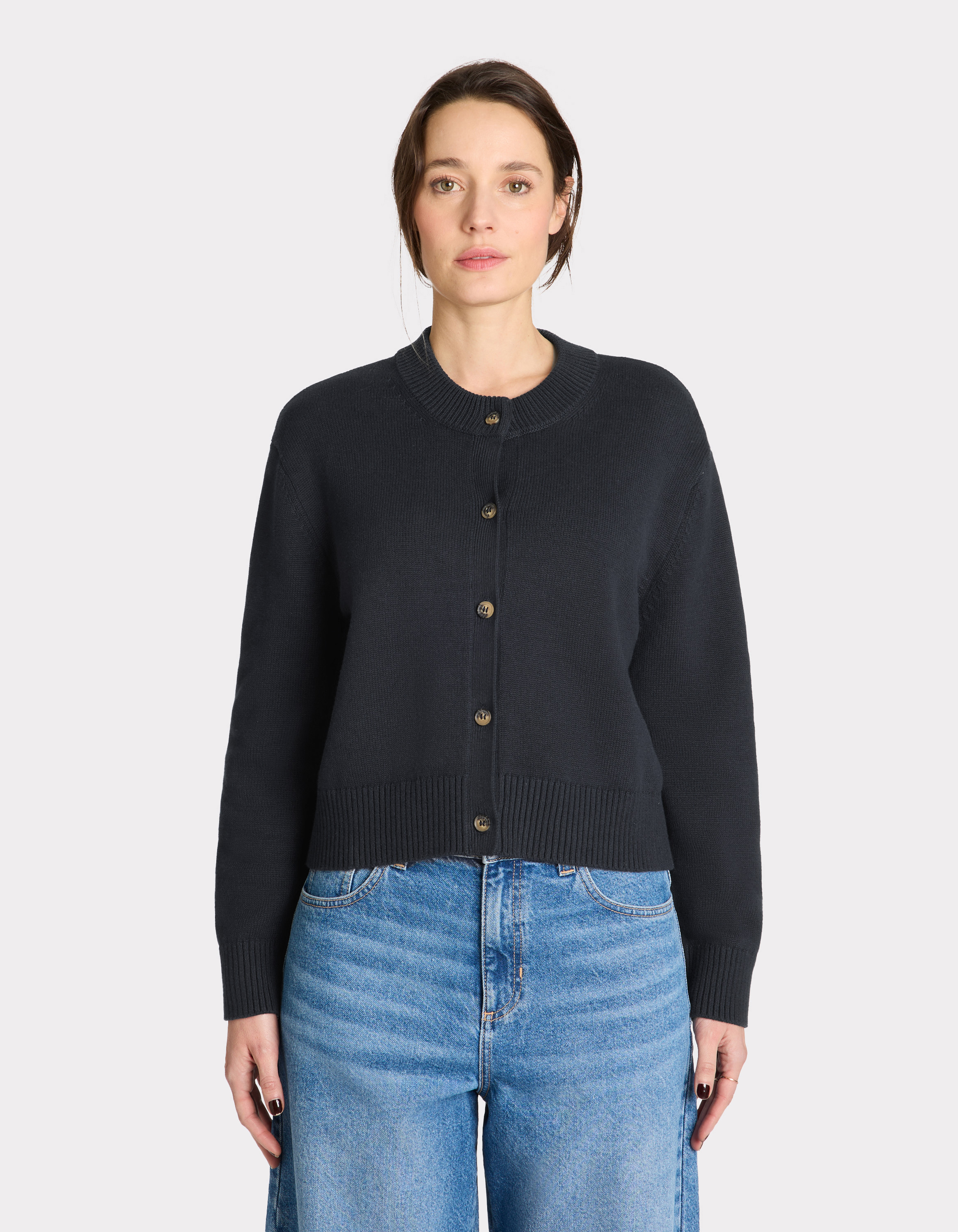 Gilet court en coton - marine - celio - Modalova