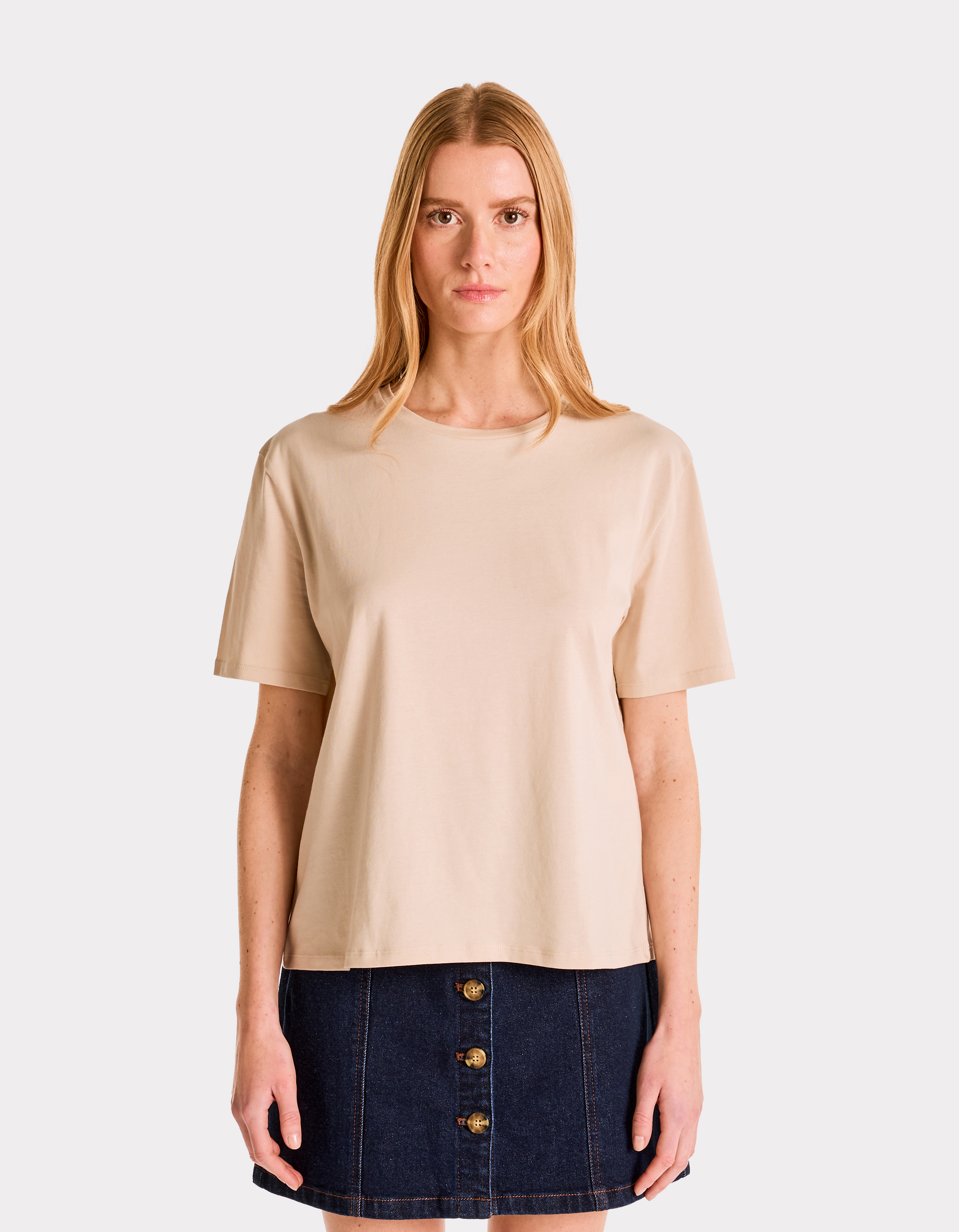 T-shirt en coton biologique col rond - bleu mer - celio - Modalova