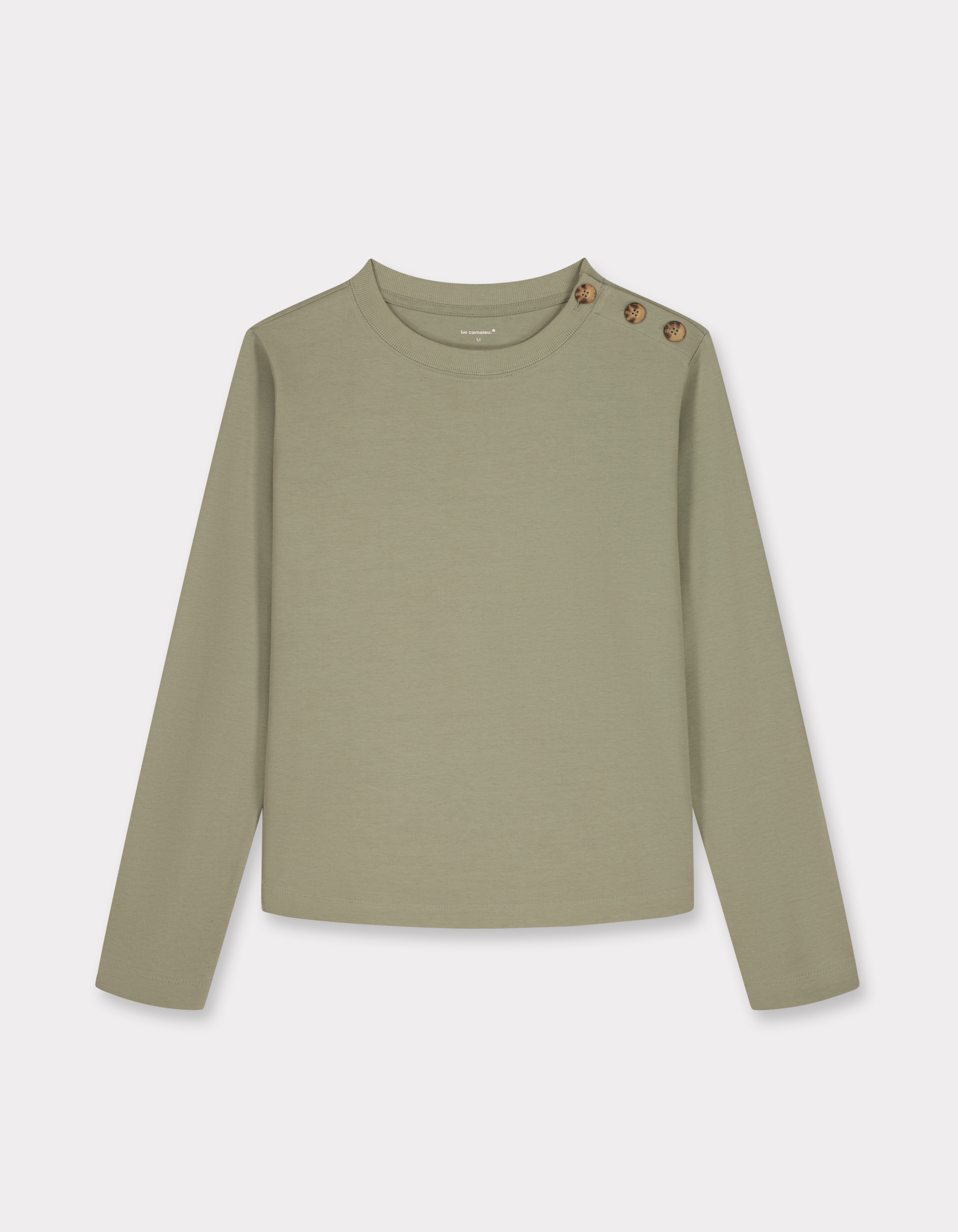 T-shirt boutonné à manches longues - vert