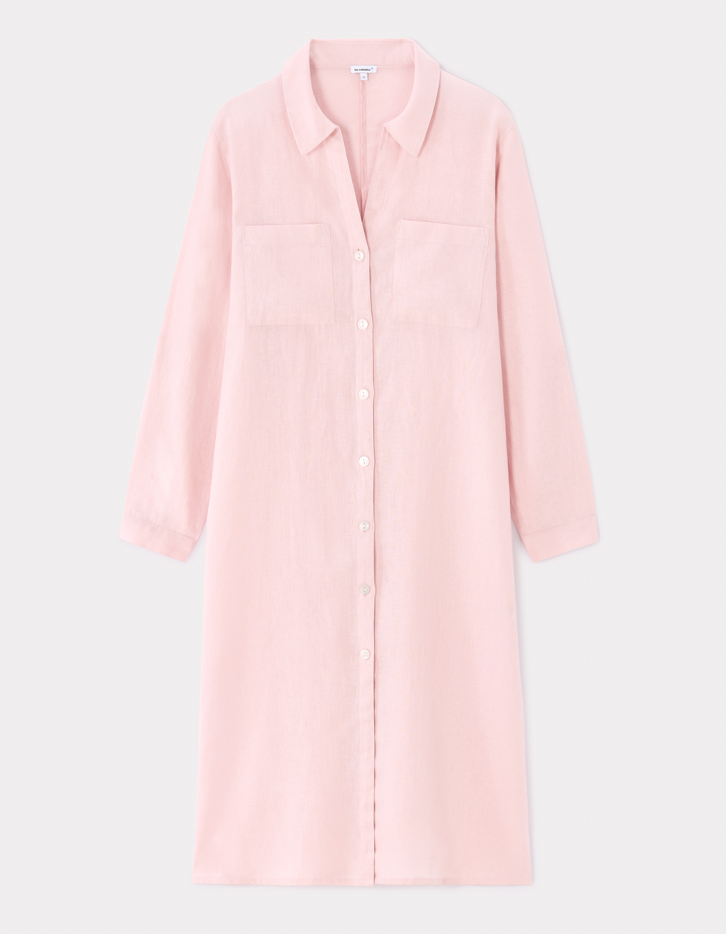 Robe longue en lin - rose