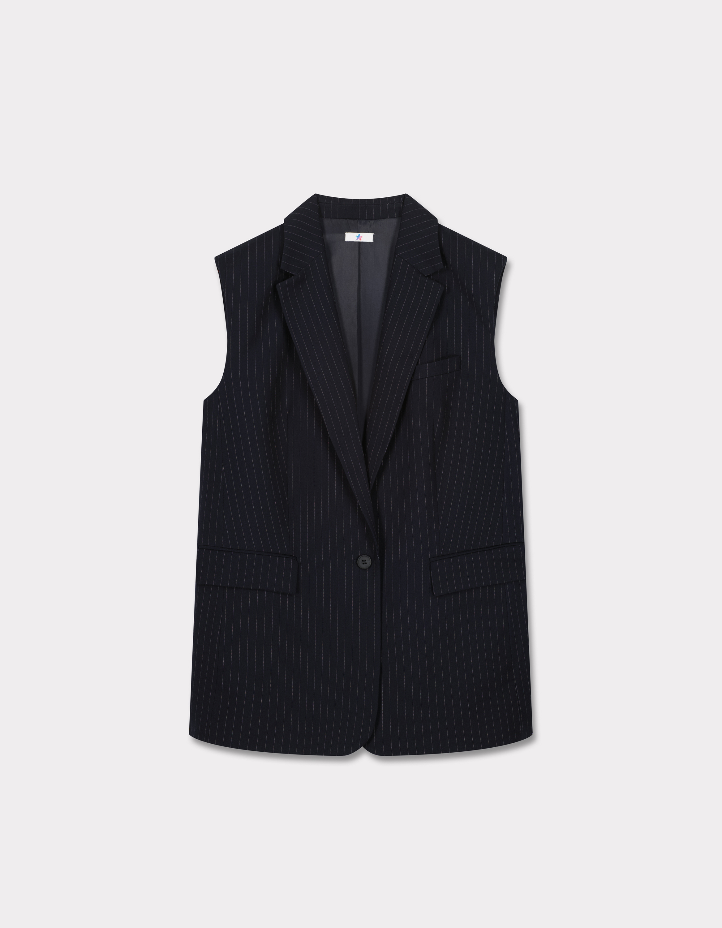 Blazer sans manches à rayures - marine