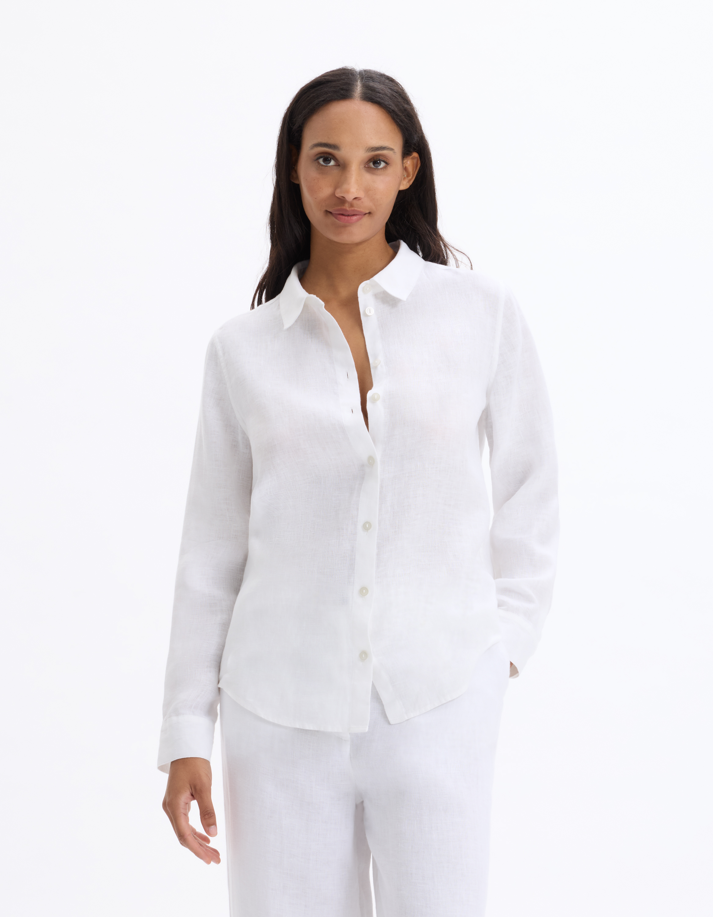 Chemise 100% Lin - blanc - celio - Modalova
