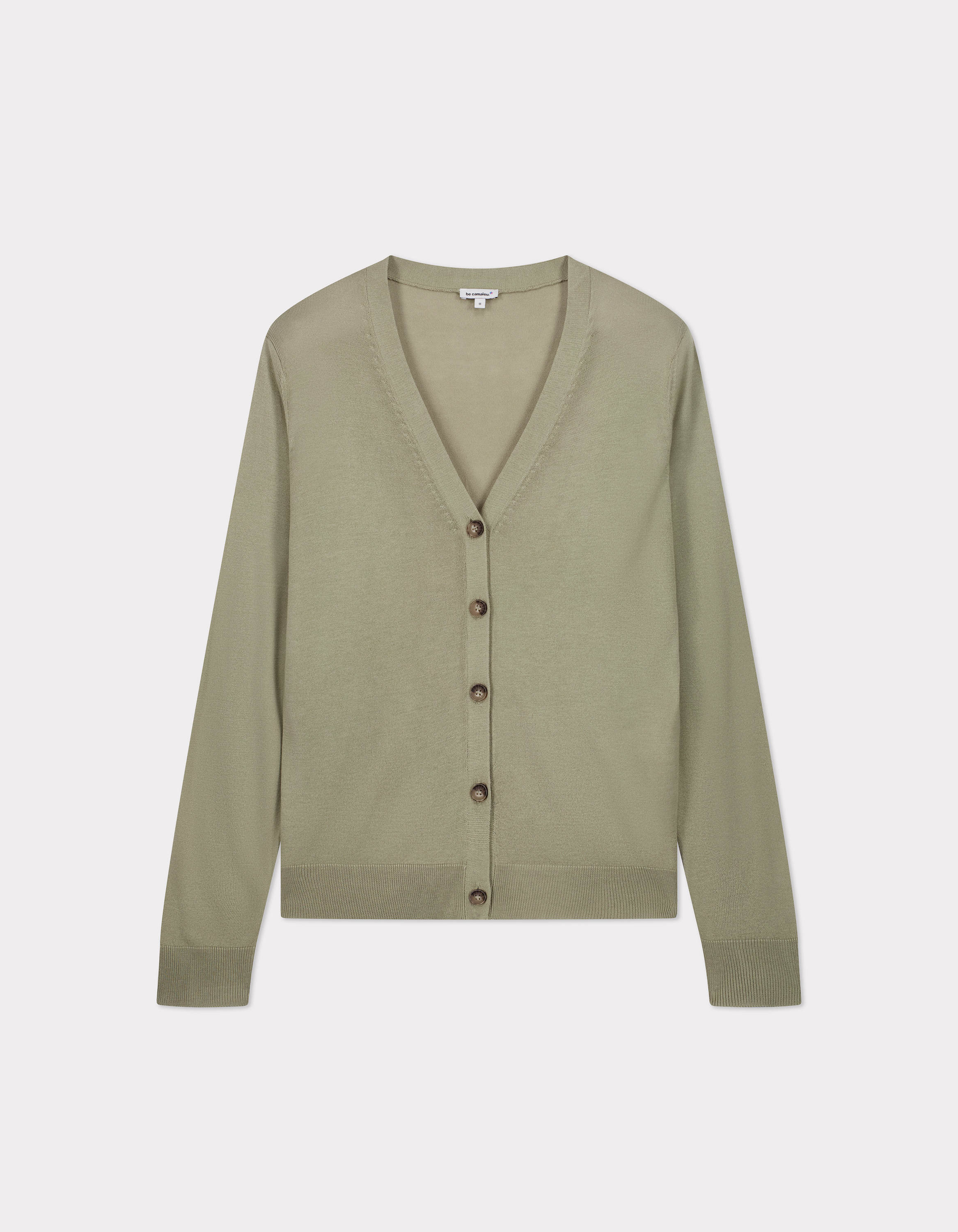 Gilet boutonné en maille fine - vert