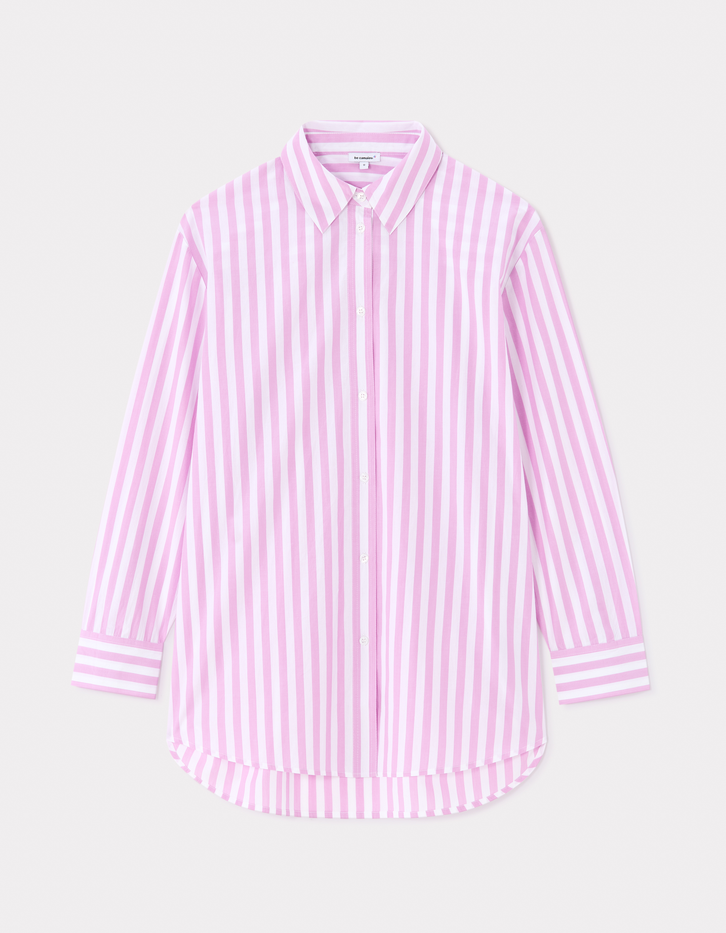 Chemise de pyjama en popeline rayé - violet