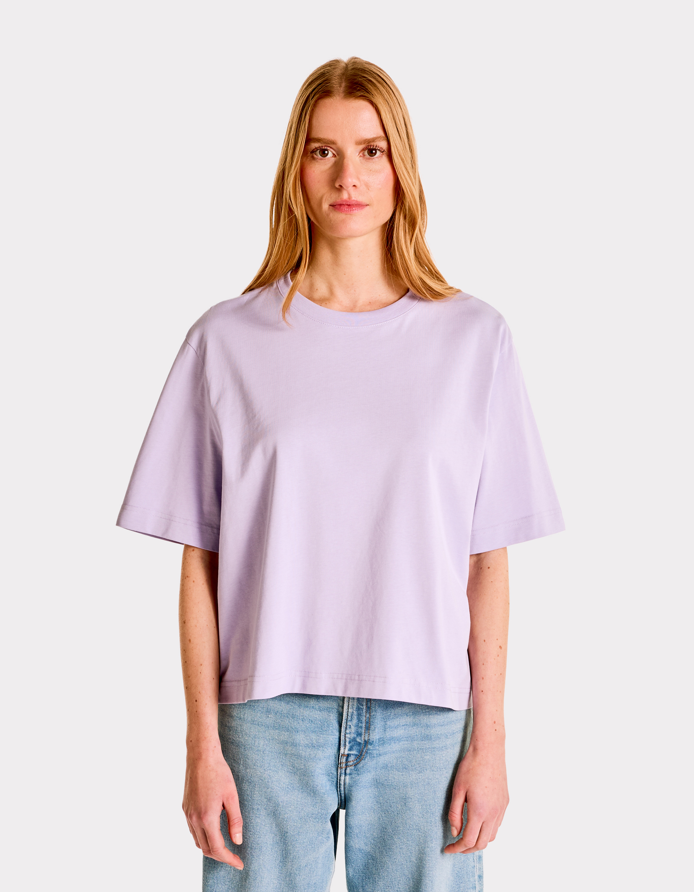 T-shirt en coton épais boxy - violet - celio - Modalova
