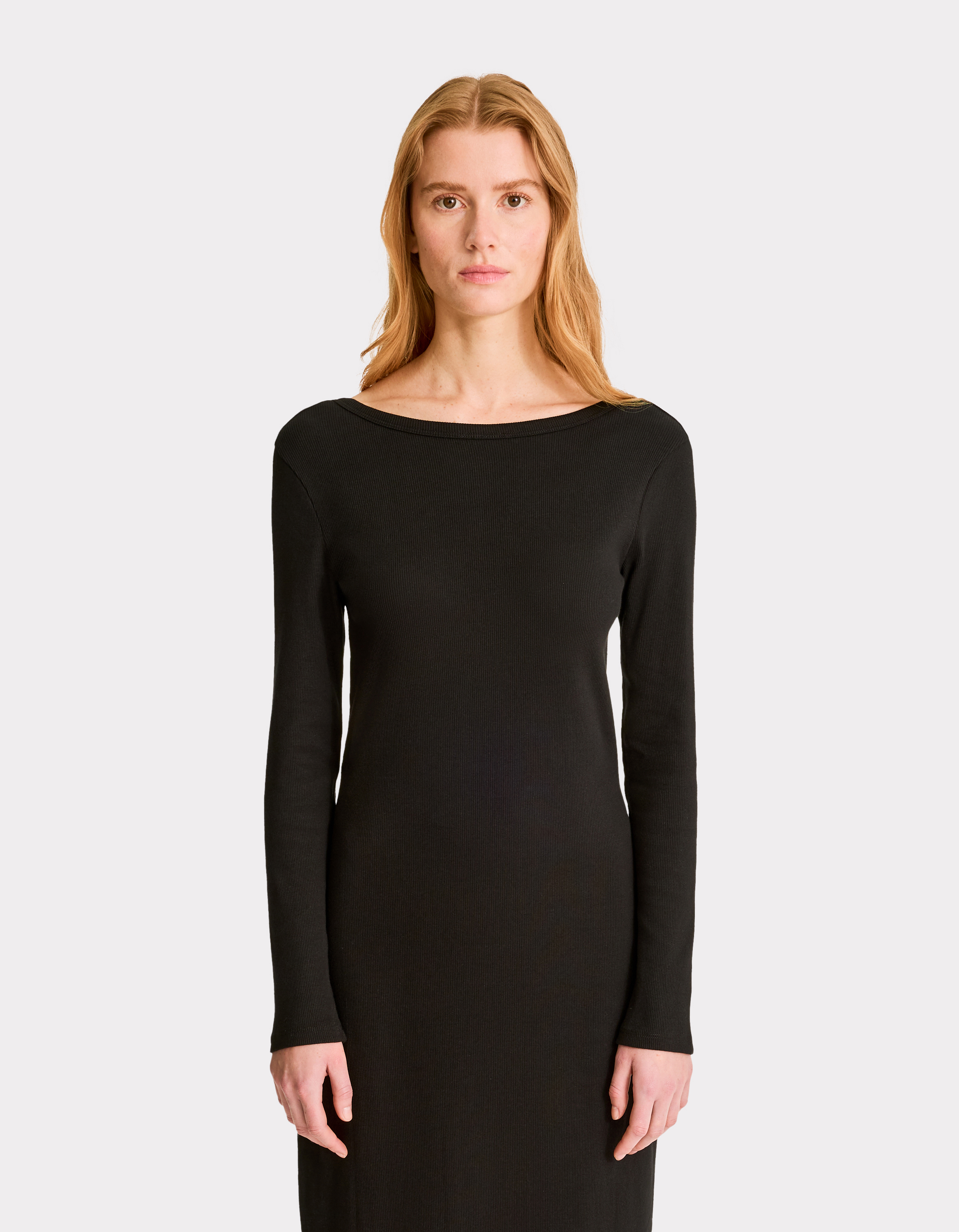 Robe longue côtelée - noir - celio - Modalova