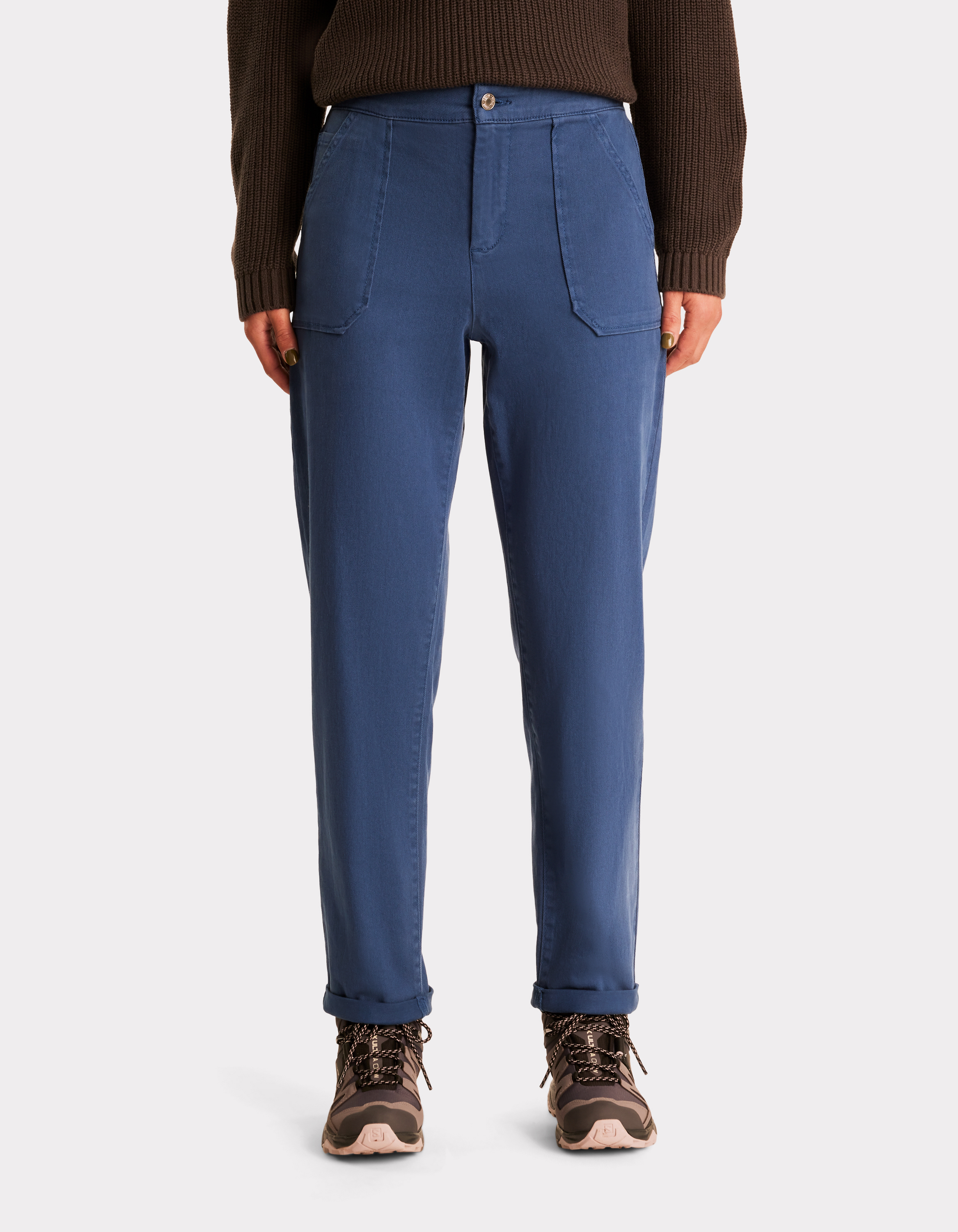 Chino confort à taille élastiquée - bleu - celio - Modalova