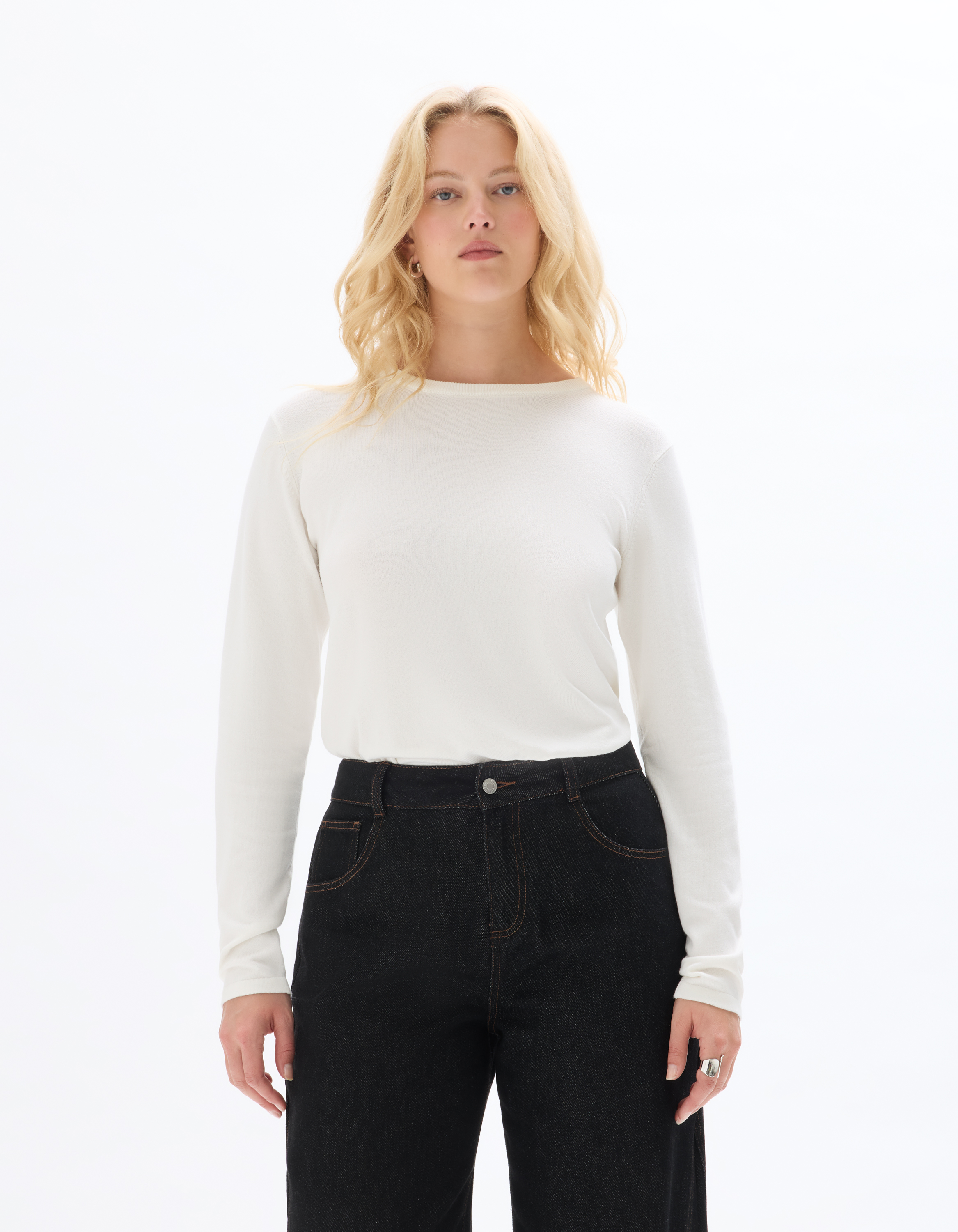 Pull fluide col rond en viscose ECOVERO™ - celio - Modalova