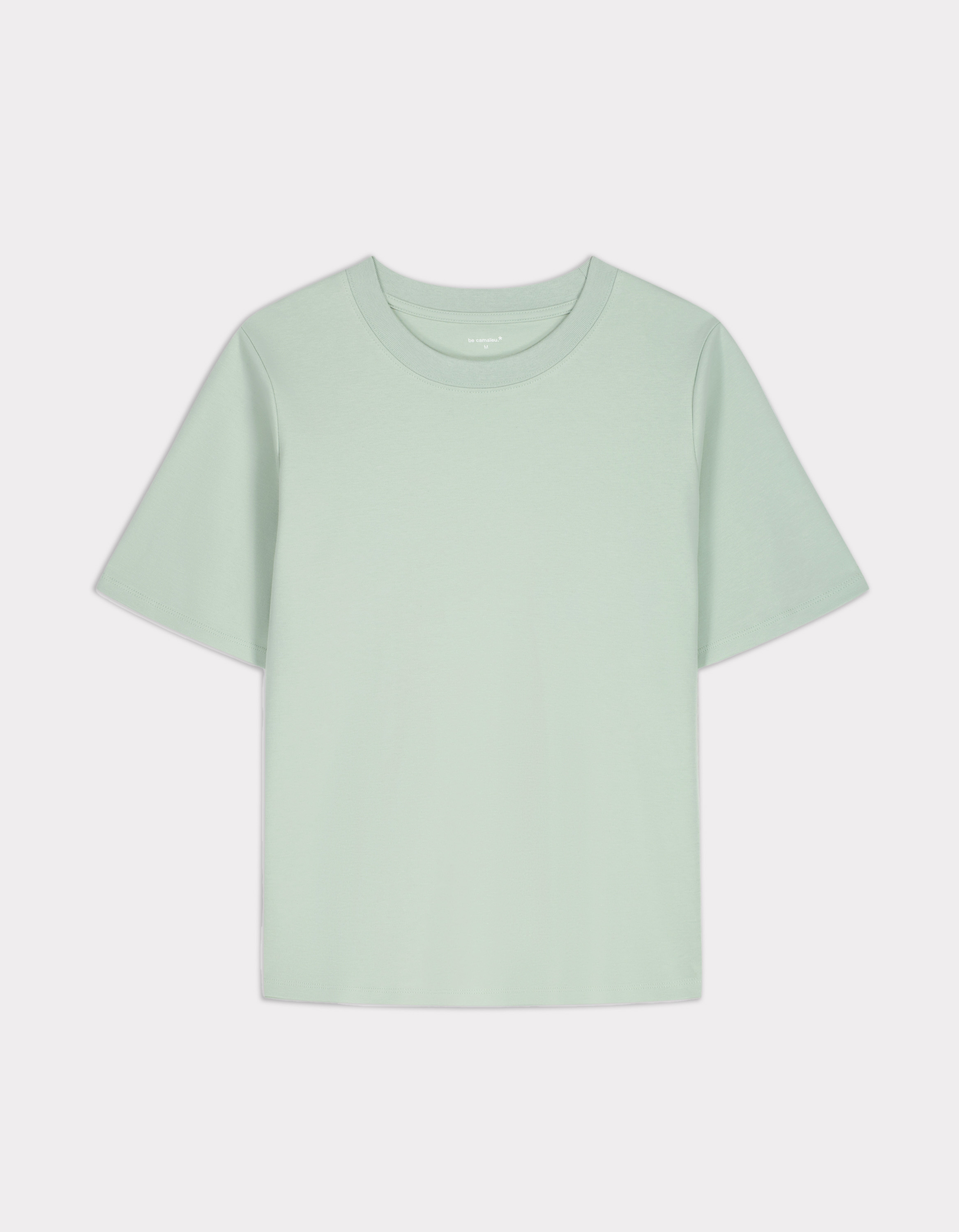 T-shirt en coton doux col rond - vert