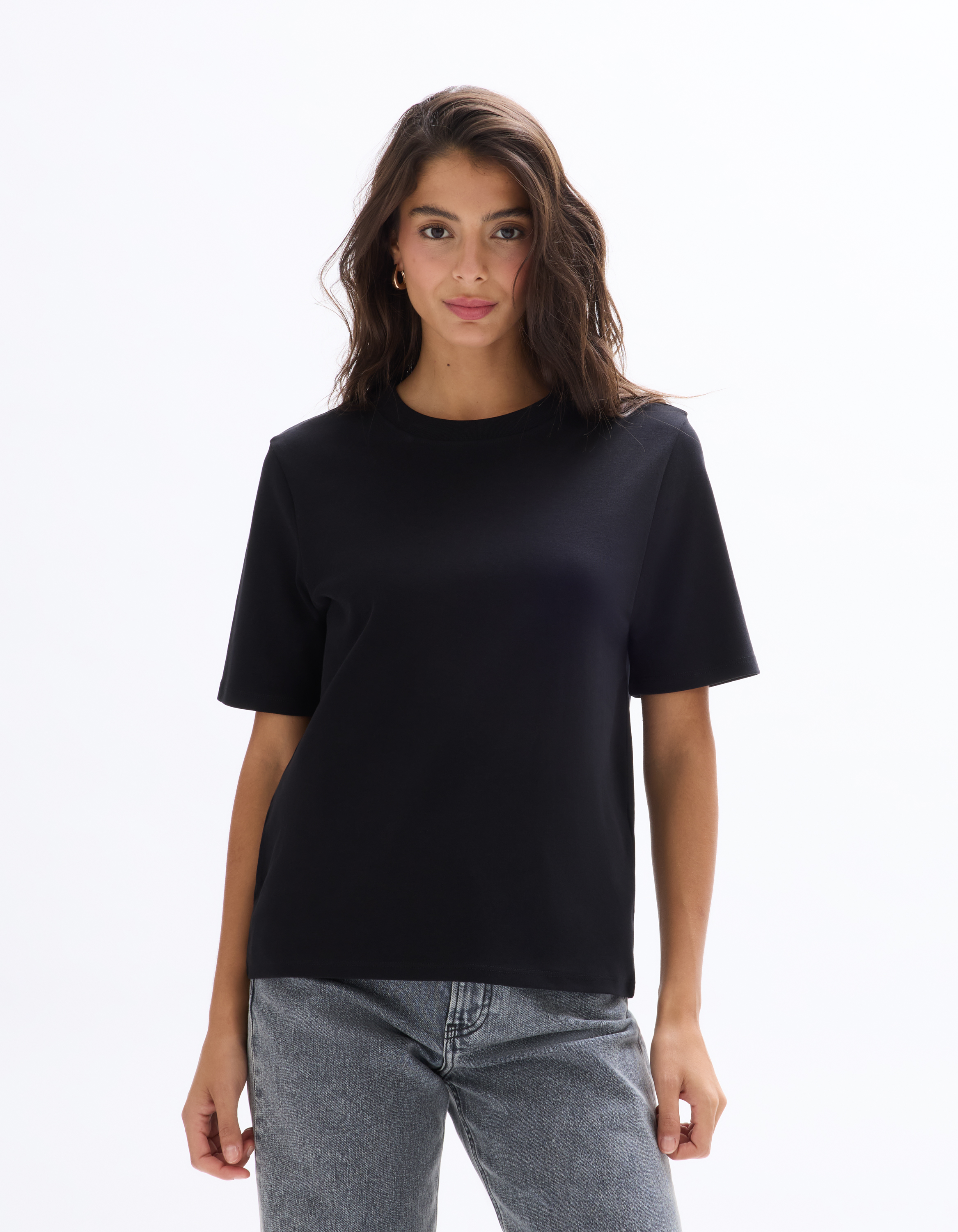 T-shirt en coton doux à col rond - celio - Modalova