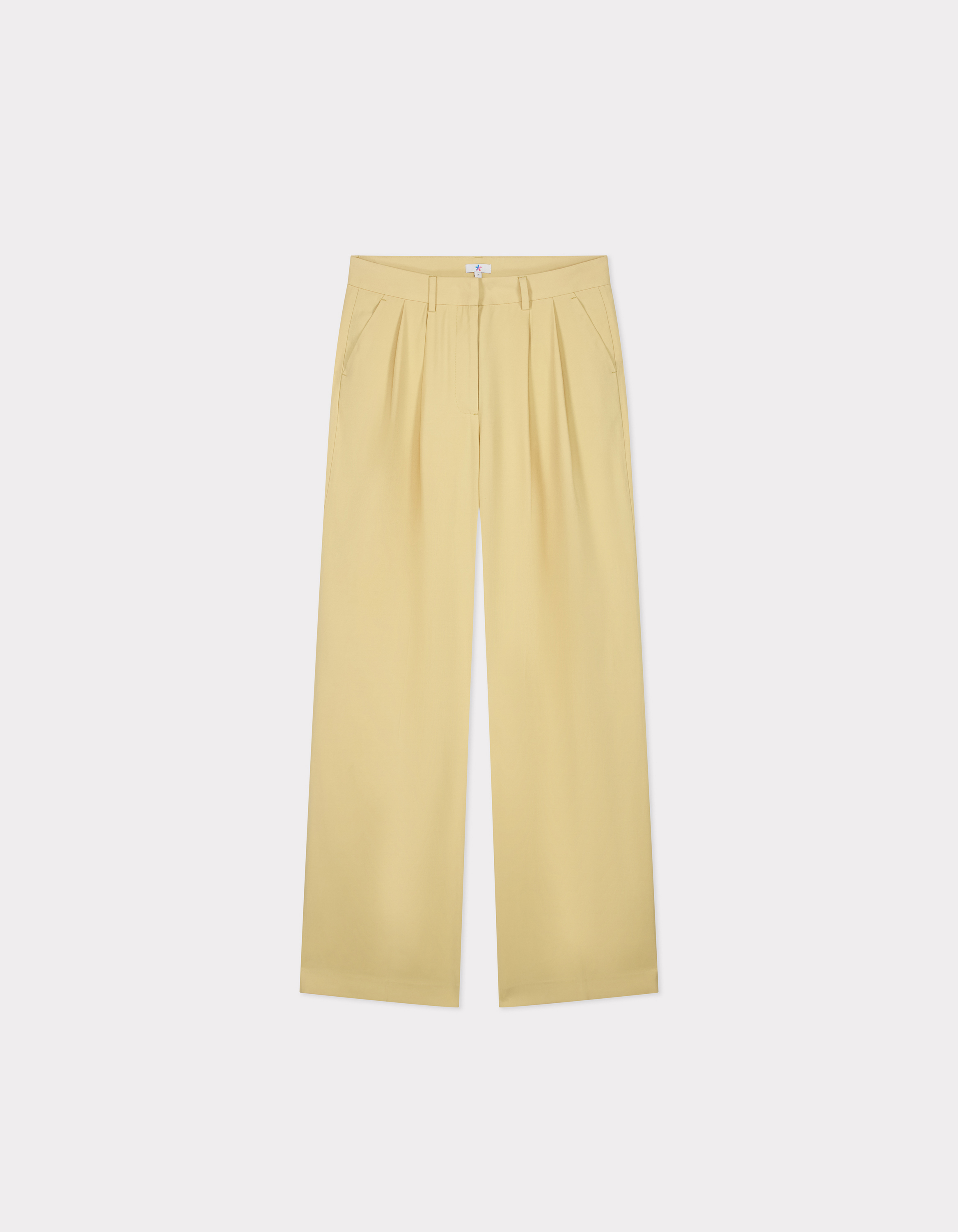 Pantalon large taille haute - jaune