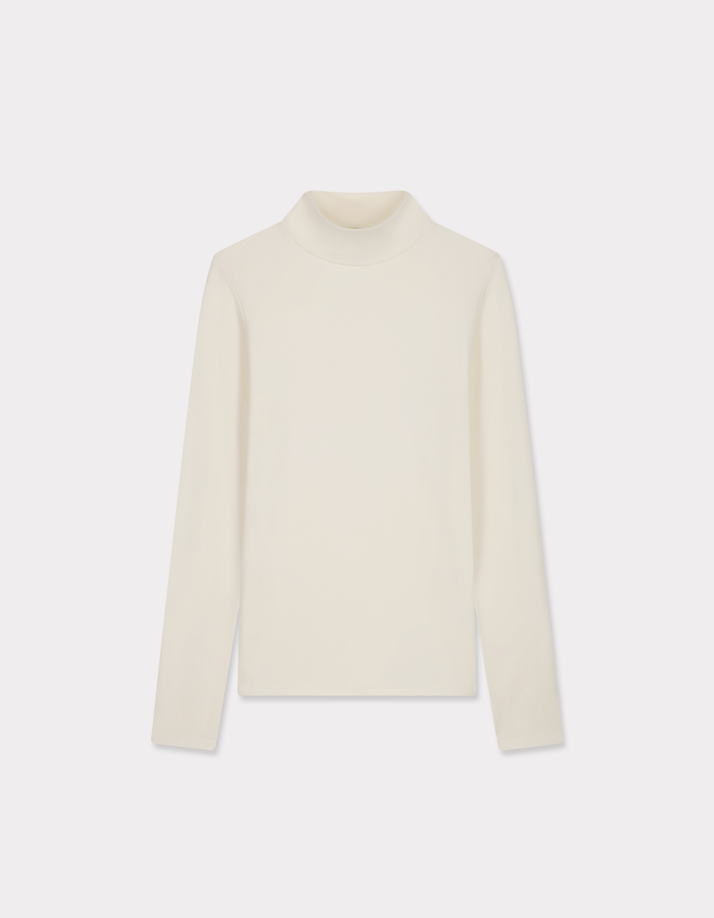 T-shirt thermique col roulé - écru