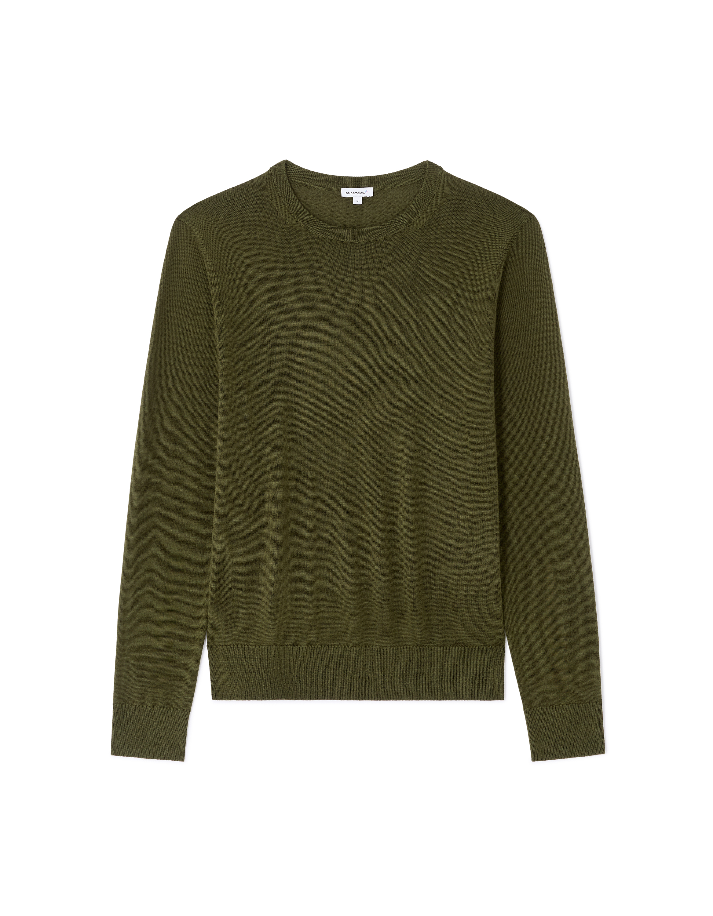 Pull 100% laine mérinos à col rond - vert