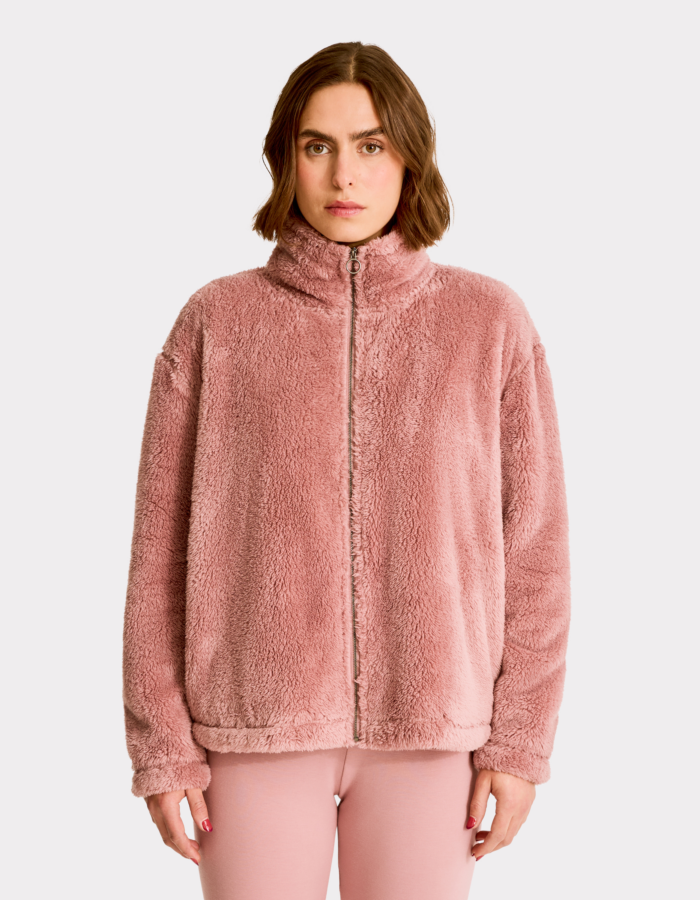 Veste polaire fluffy - rose - celio - Modalova