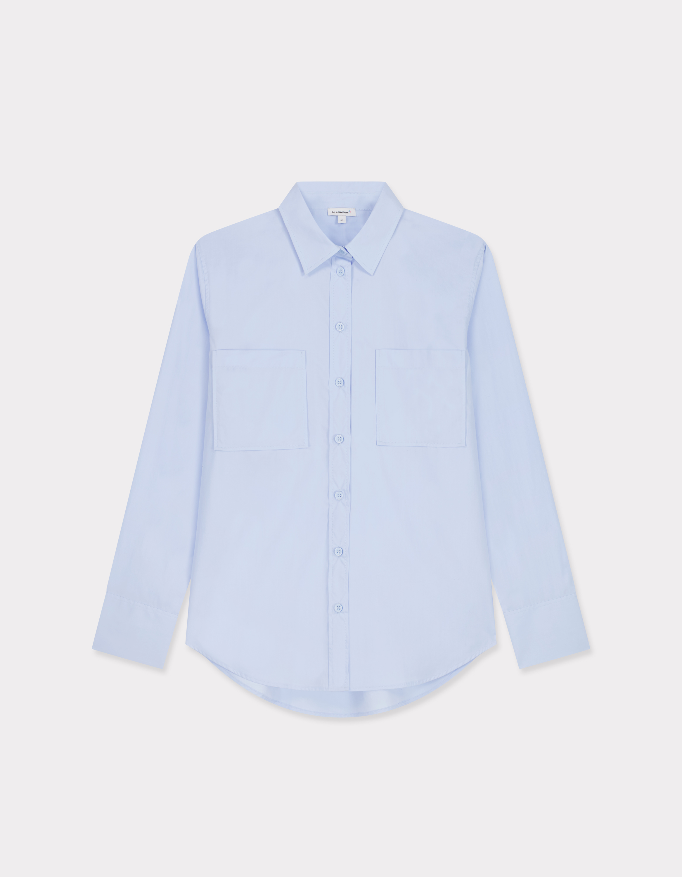 Chemise en popeline oversize - bleu