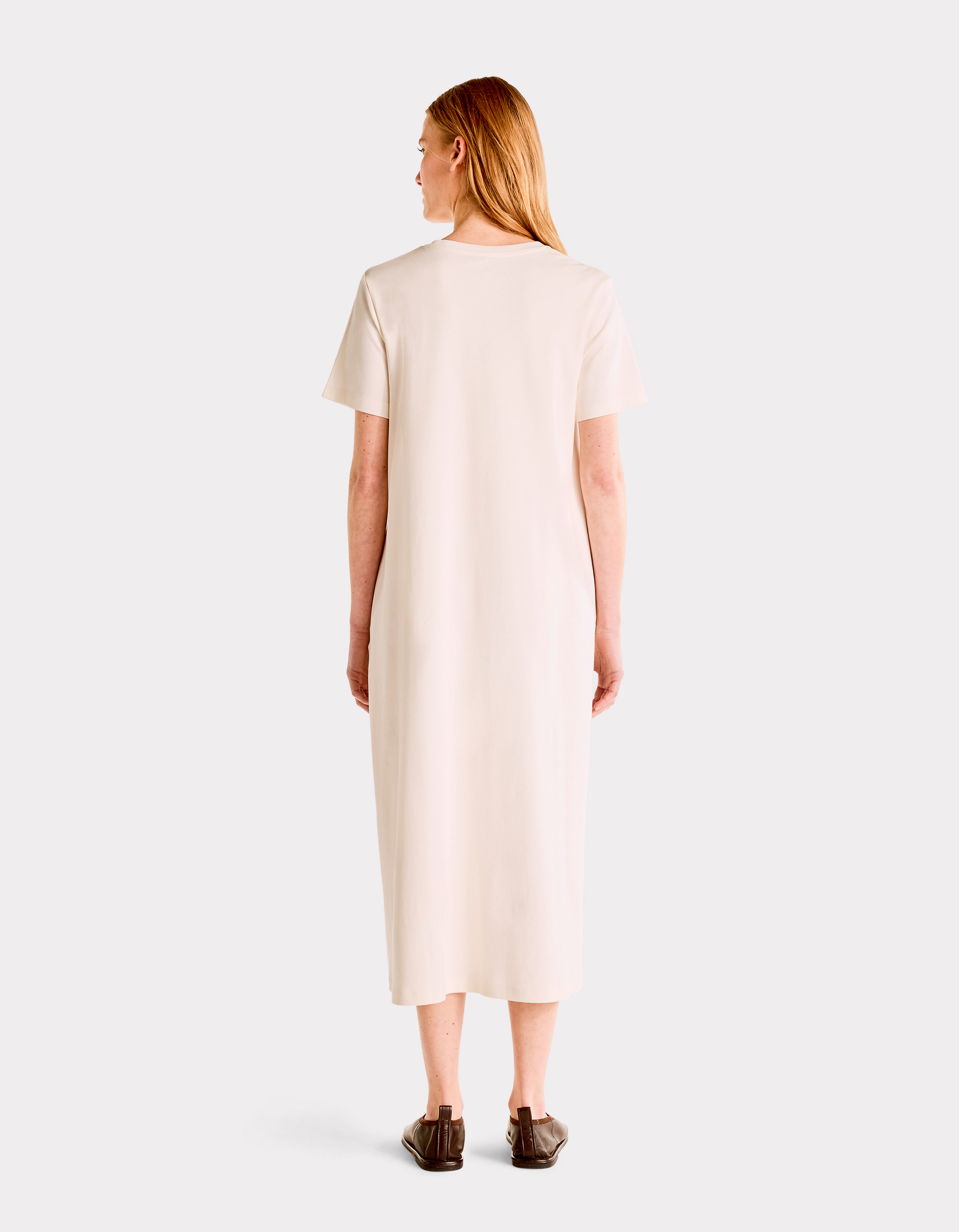 Robe mi-longue en coton - écru - celio - Modalova