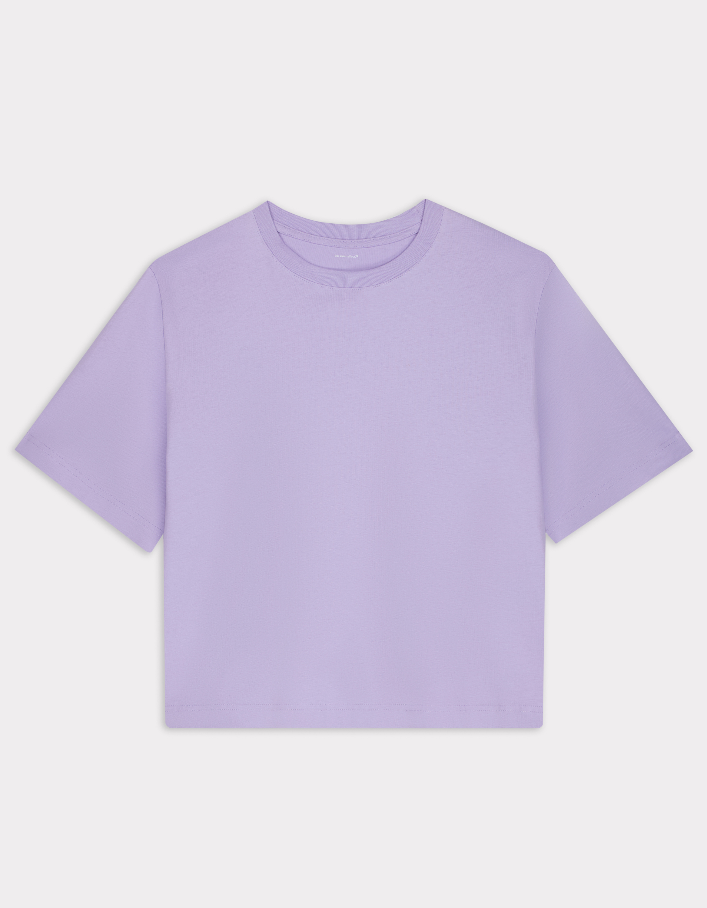 T-shirt en coton épais boxy - violet