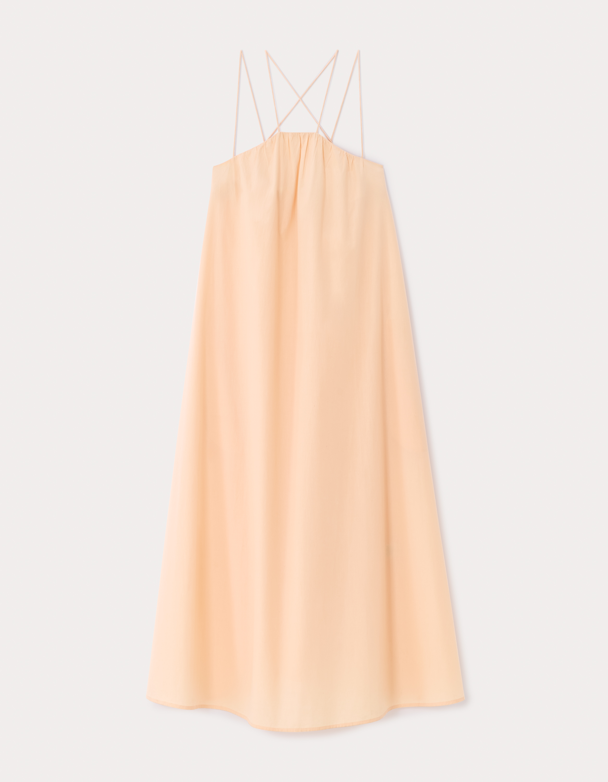 Robe longue fluide à bretelles croisées - rose