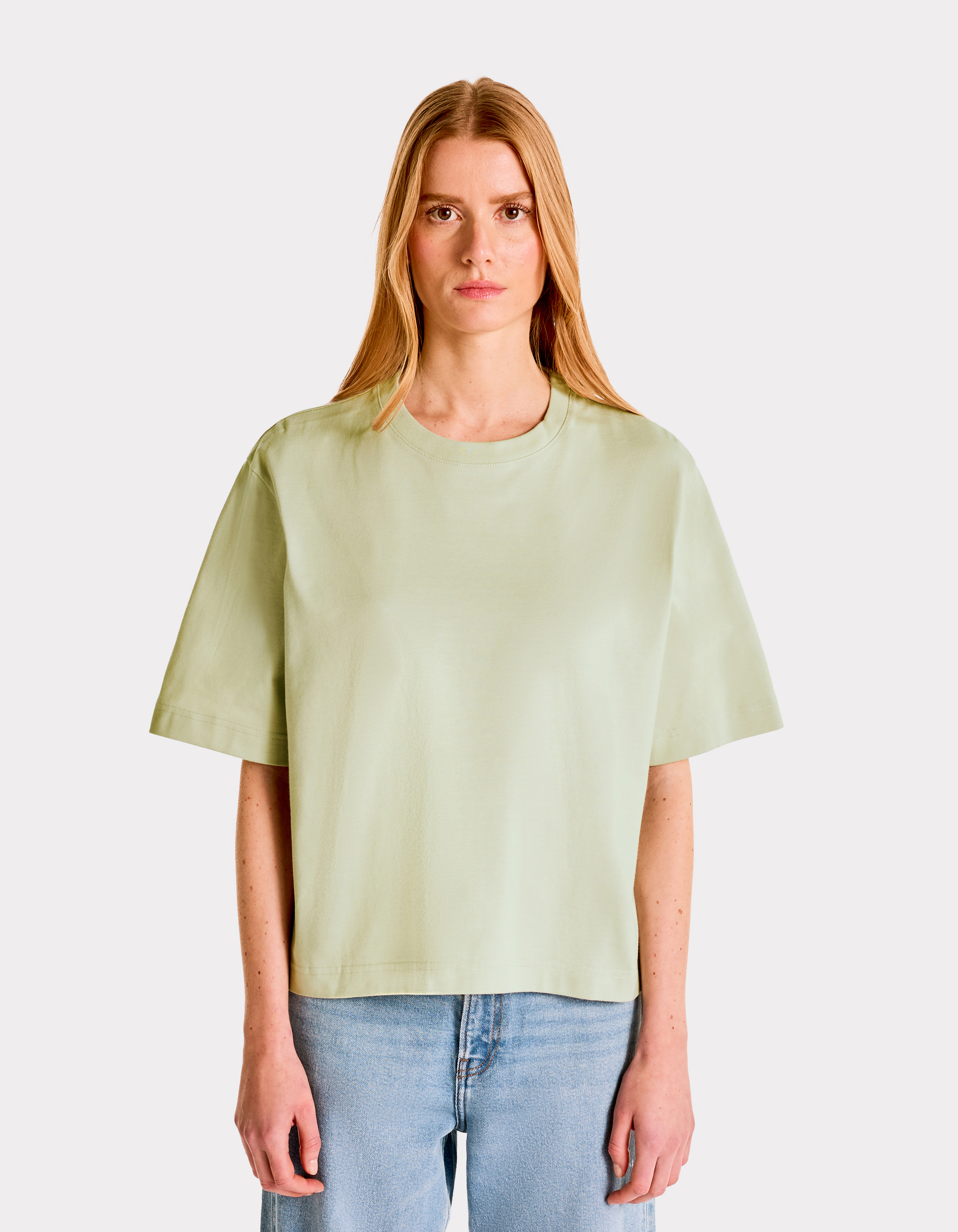 T-shirt en coton épais boxy - vert - celio - Modalova