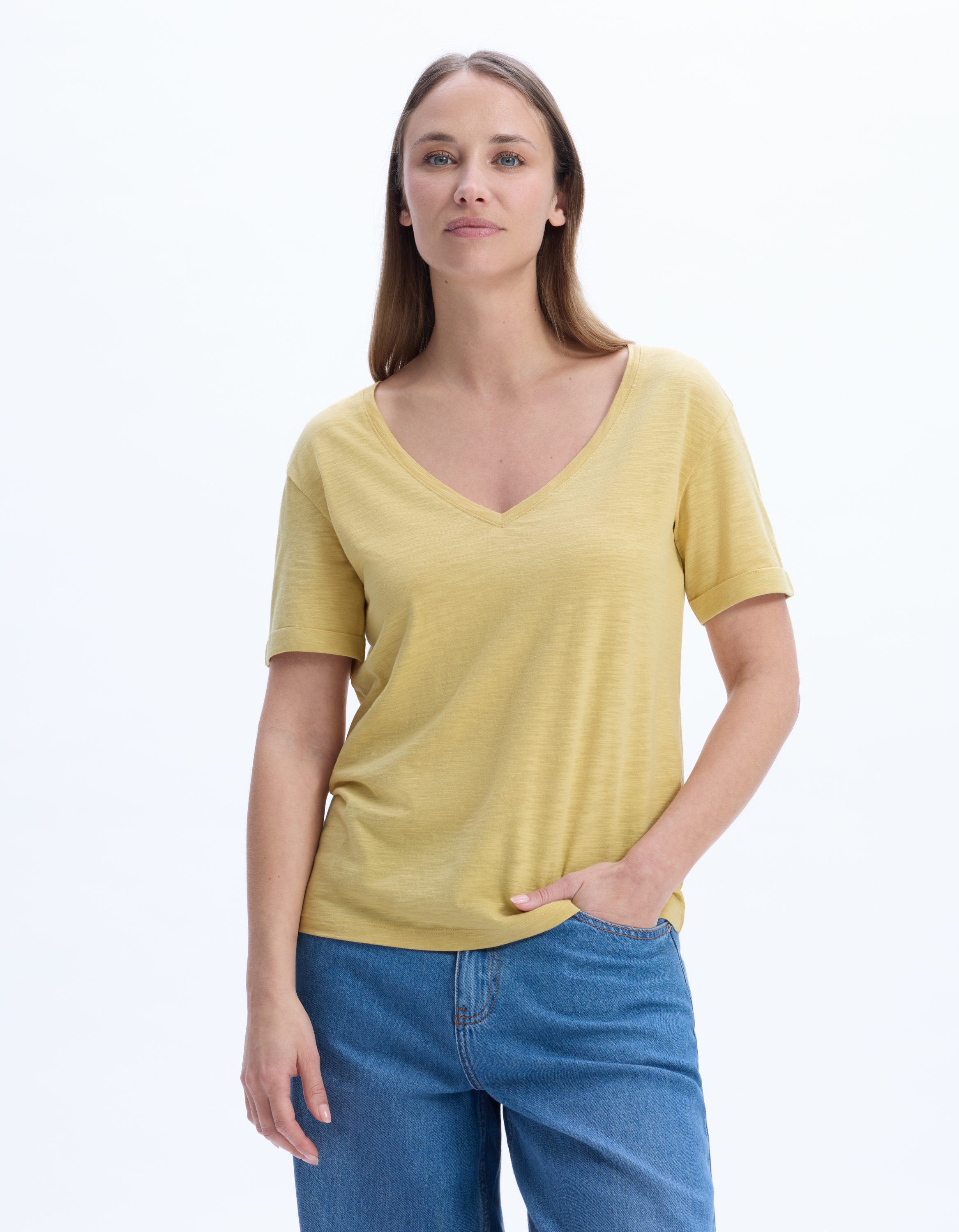 T-shirt en coton flammé - jaune - celio - Modalova