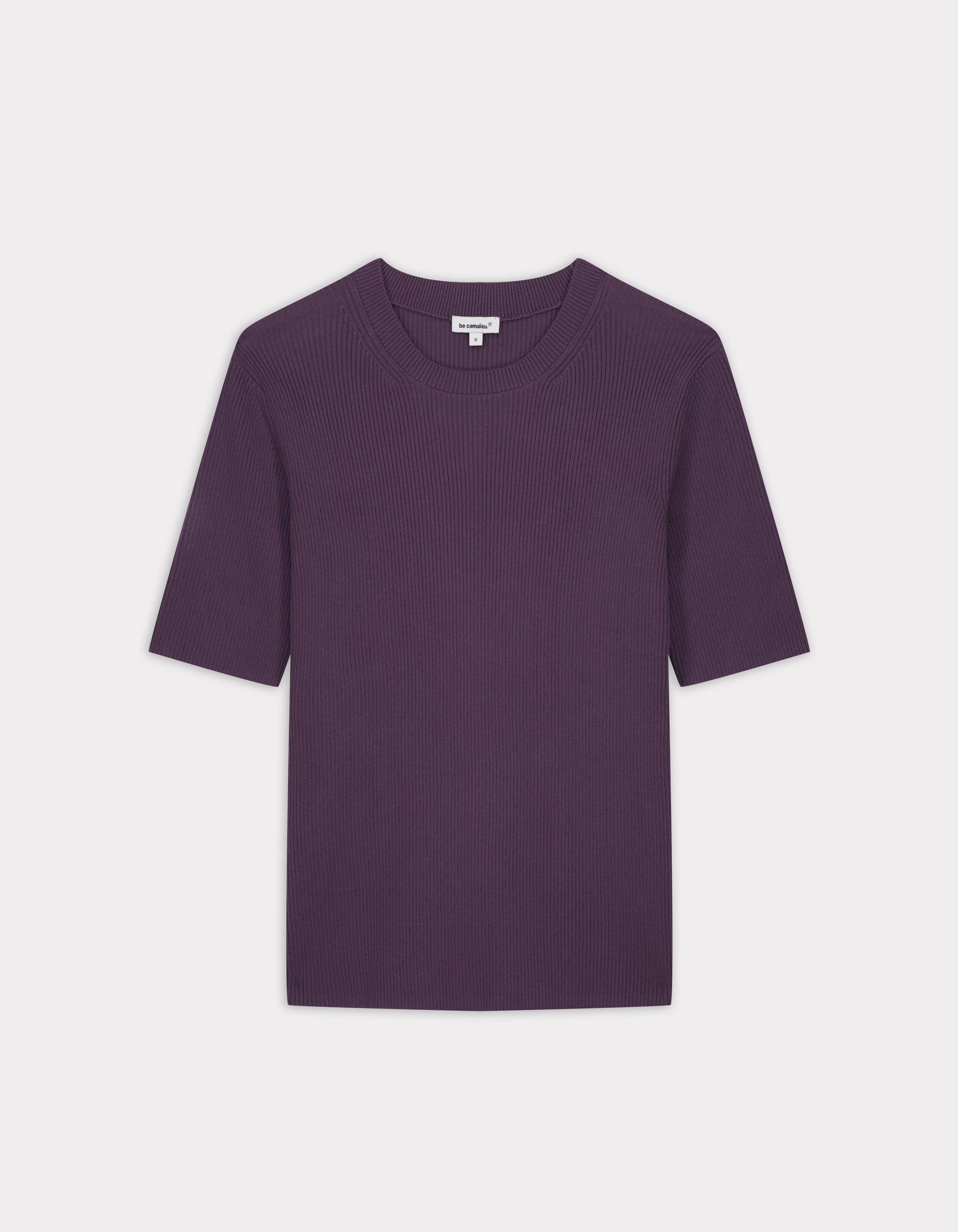 Pull en maille côtelée - violet