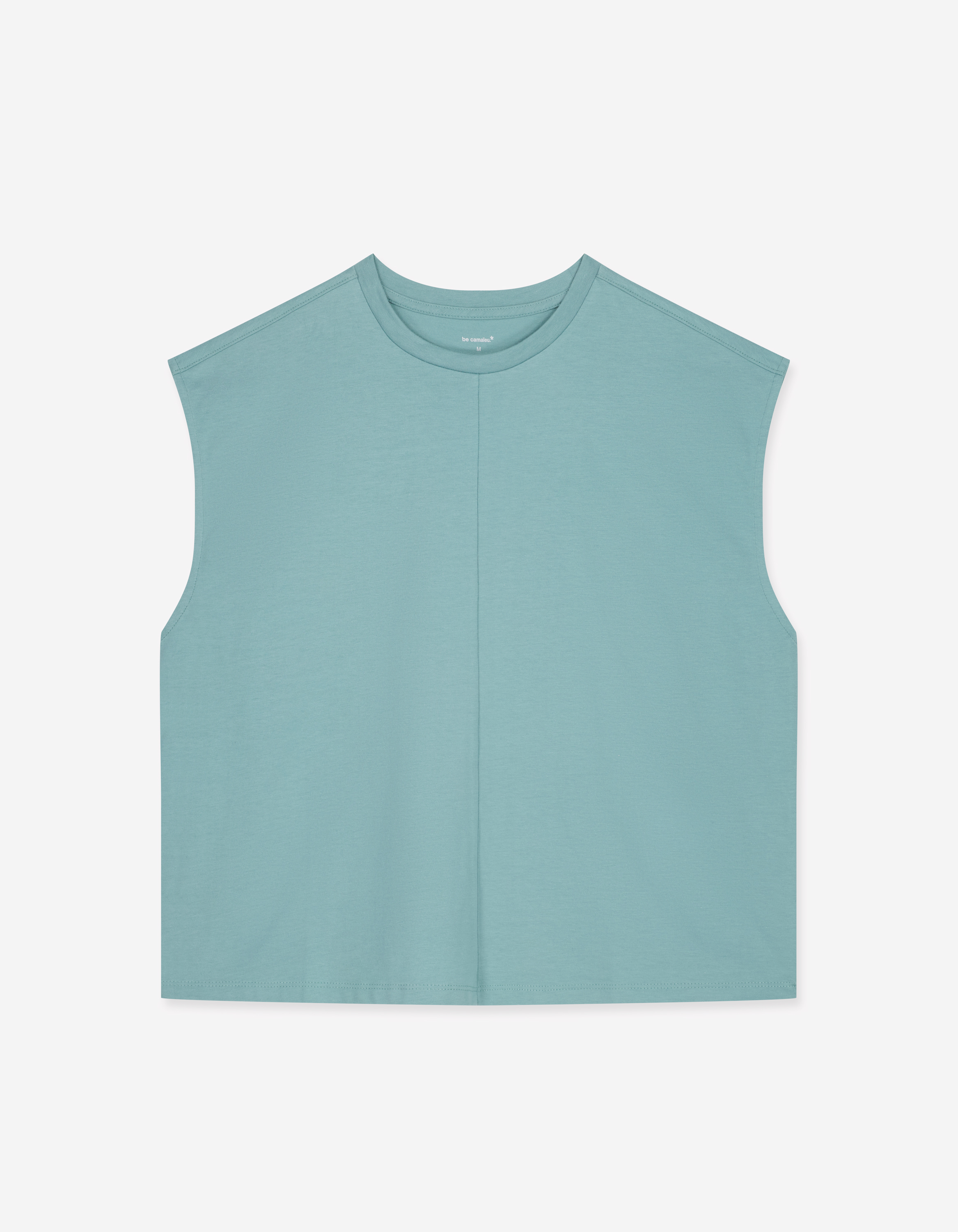 T-shirt sans manche en coton boxy - vert