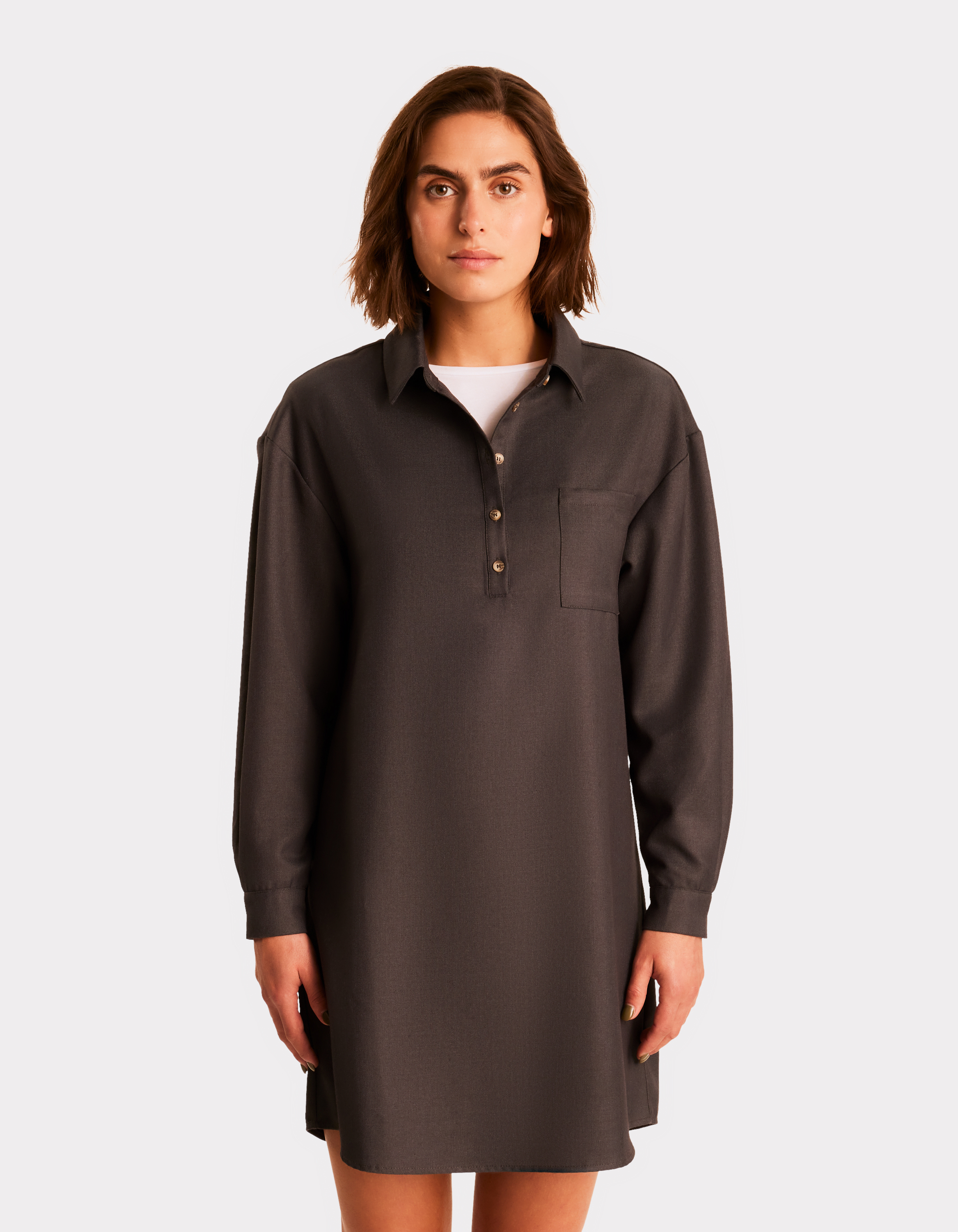 Robe courte à manches longues - gris - celio - Modalova