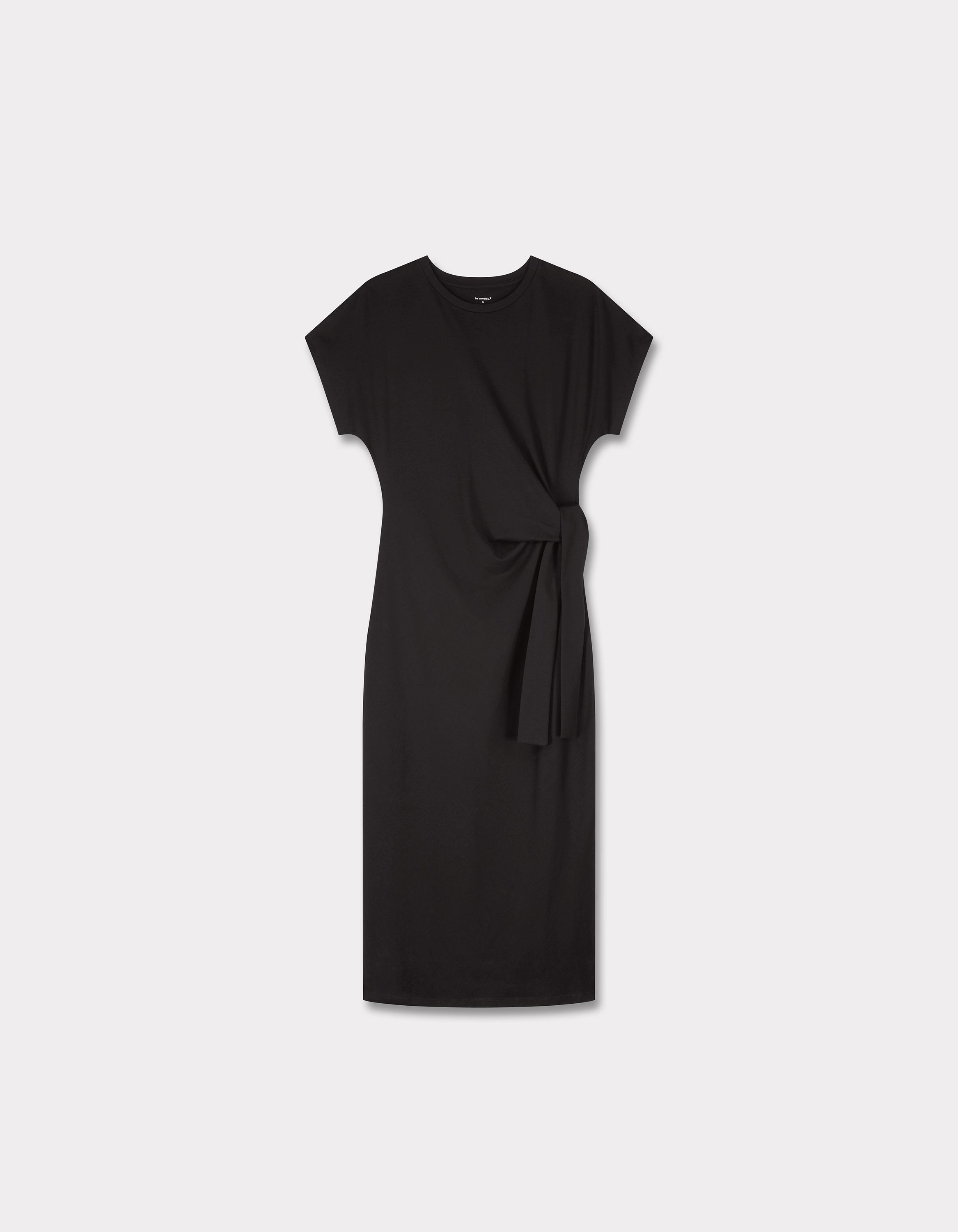 Robe nouée en coton doux - noir