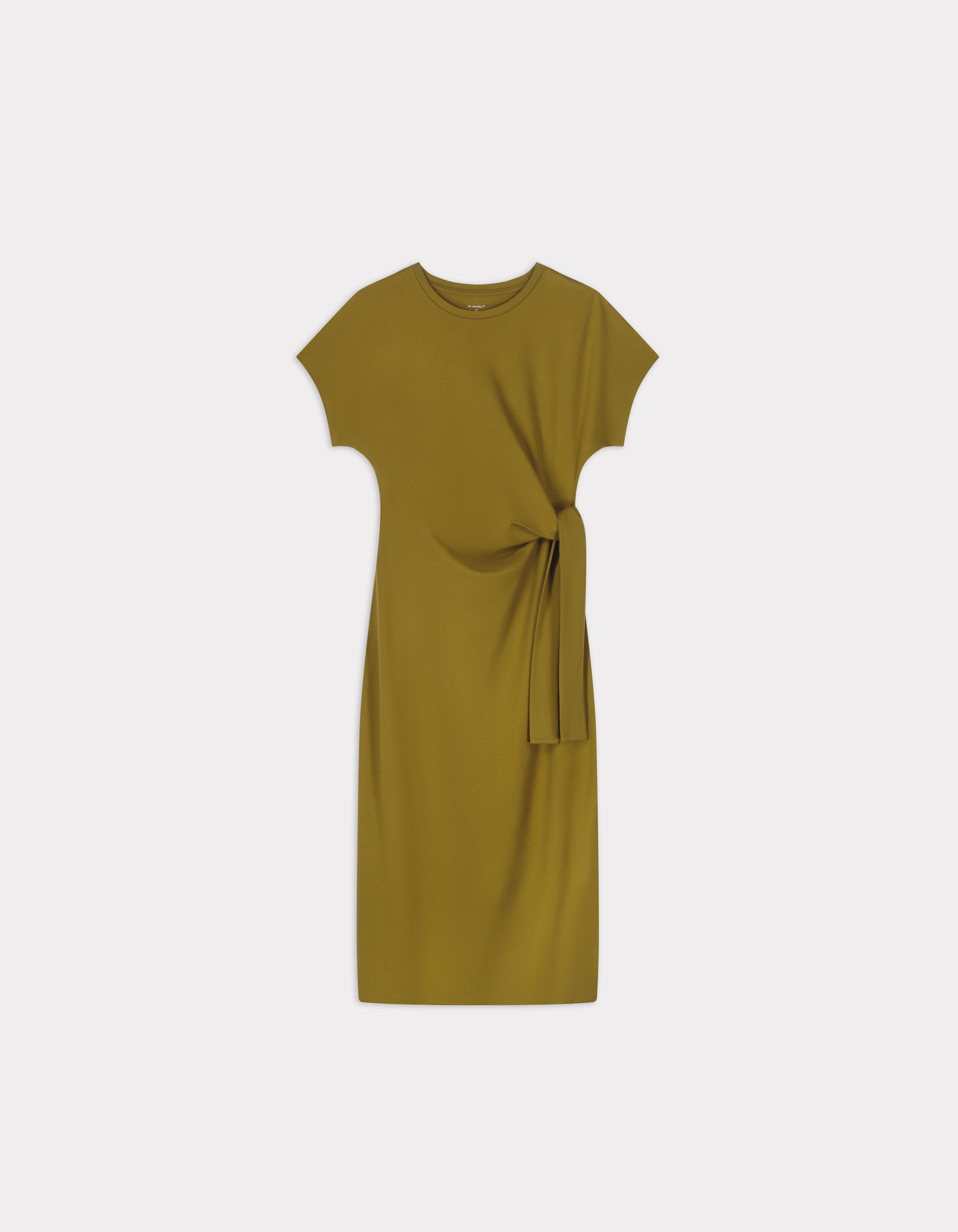 Robe longue nouée en coton - vert
