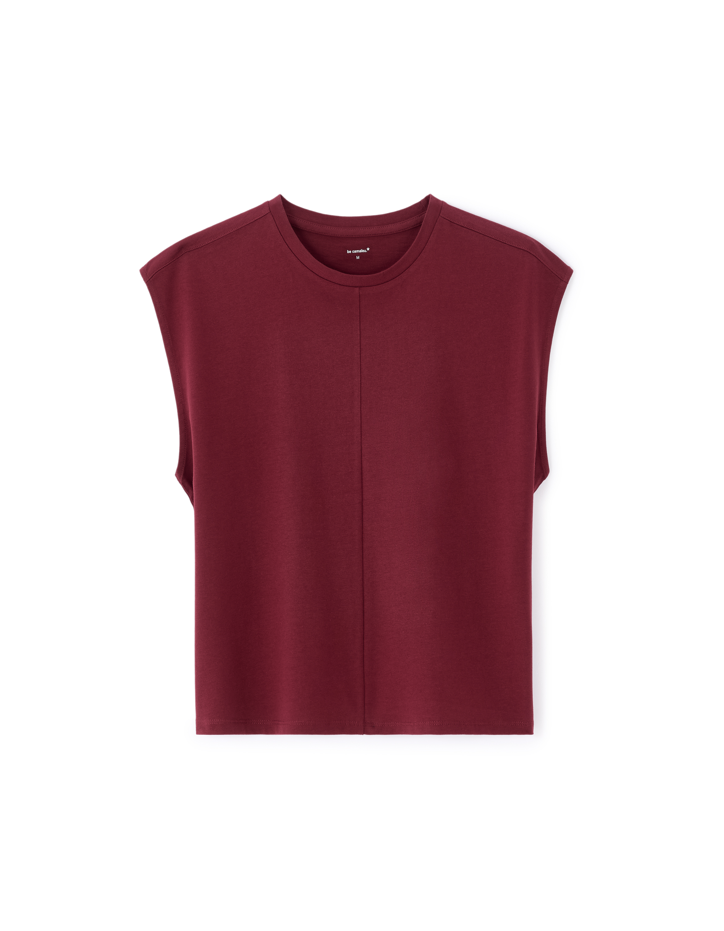 T-shirt sans manches coupe carrée en coton - violet