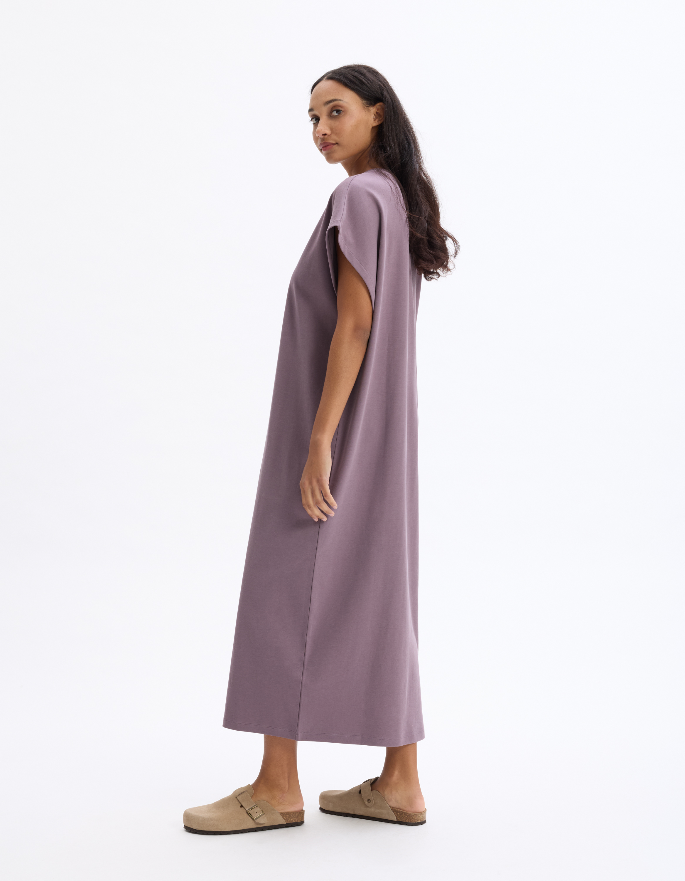 Robe longue sans manches en coton - violet - celio - Modalova