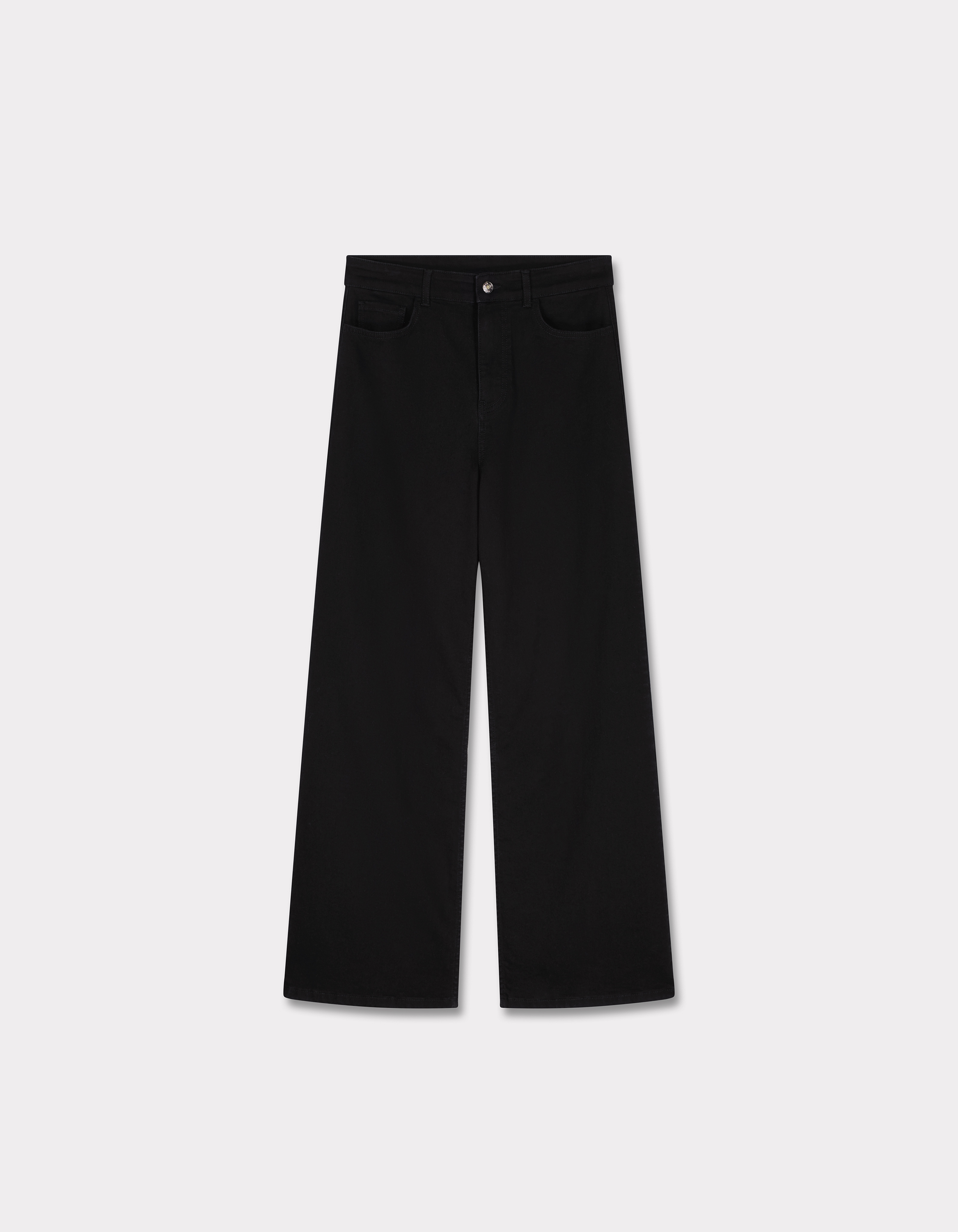 Jean large taille haute noir - noir