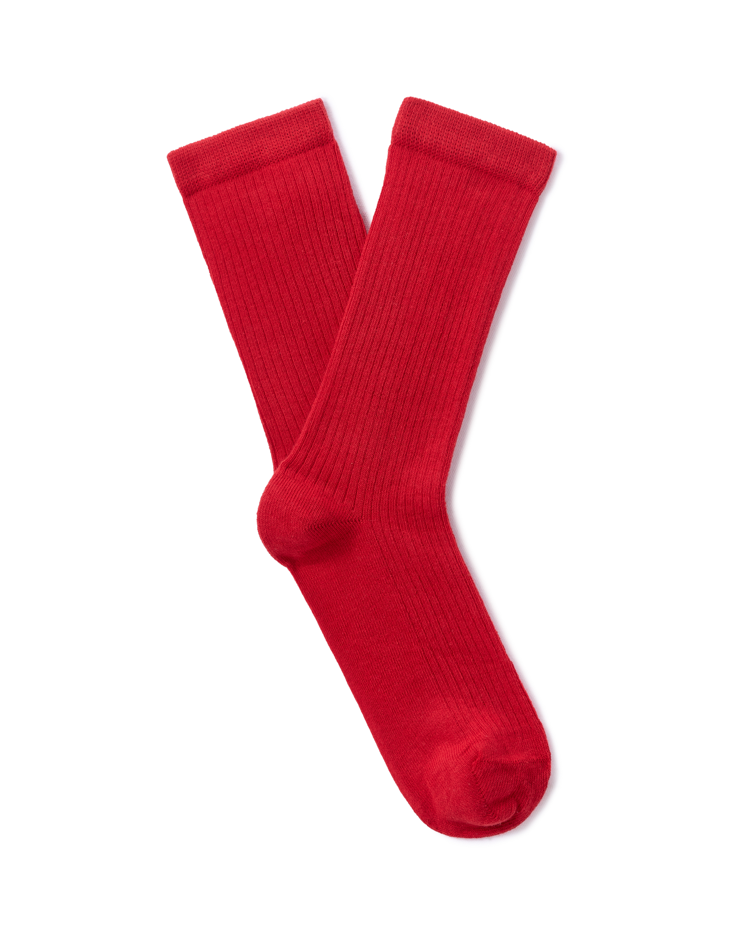 Chaussettes courtes côtelées - rouge