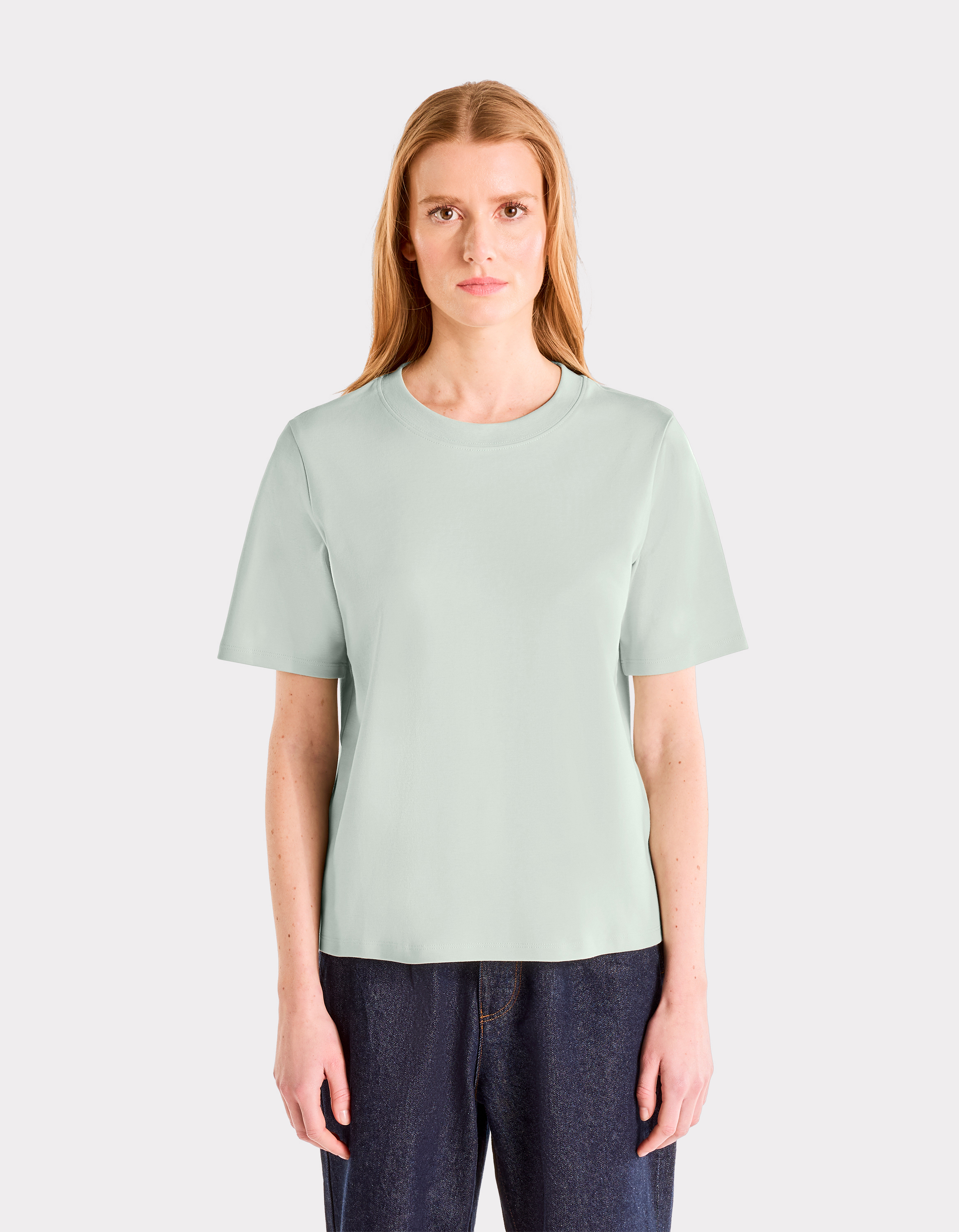 T-shirt en coton doux col rond - vert - celio - Modalova