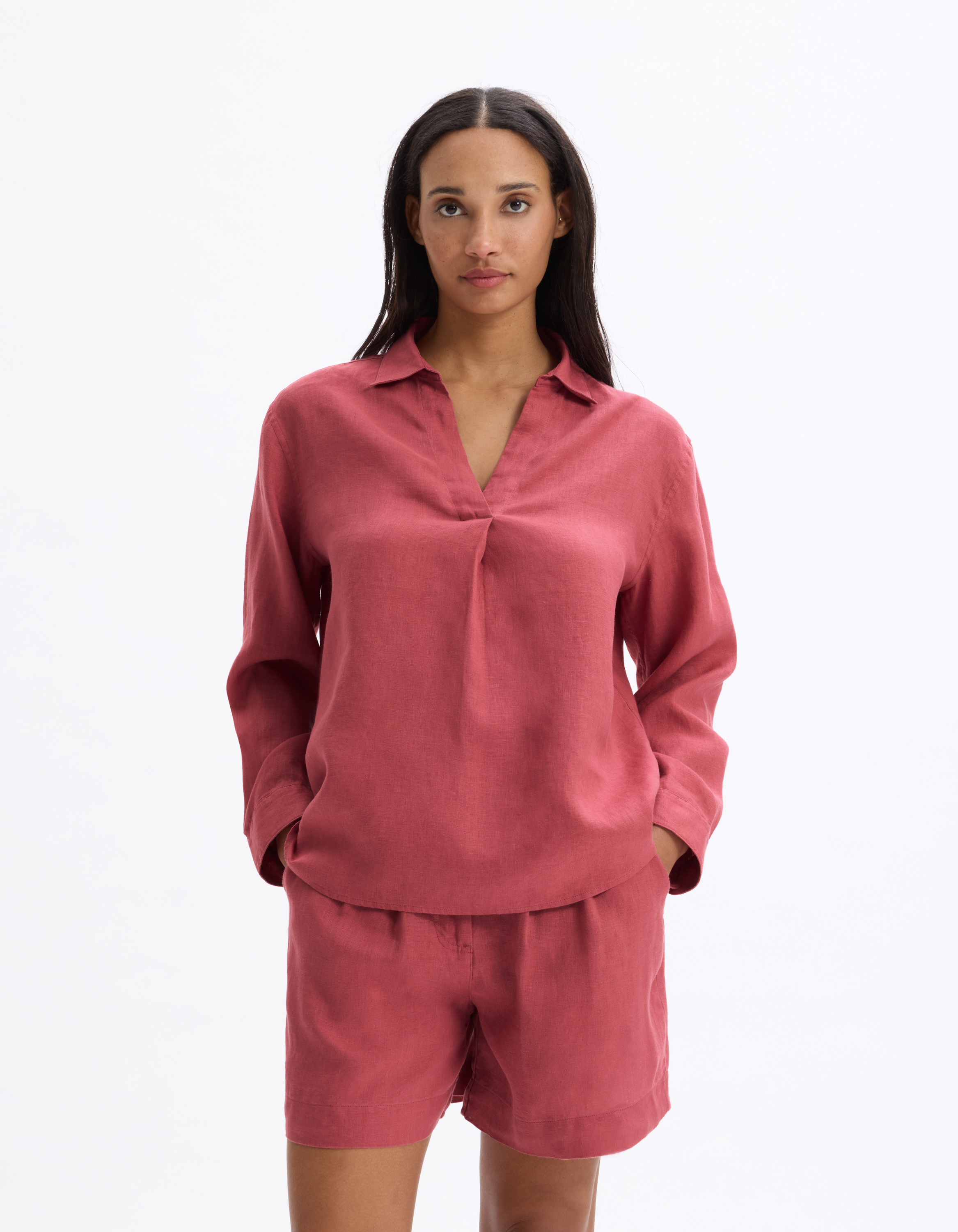Blouse 100% Lin - rose - celio - Modalova