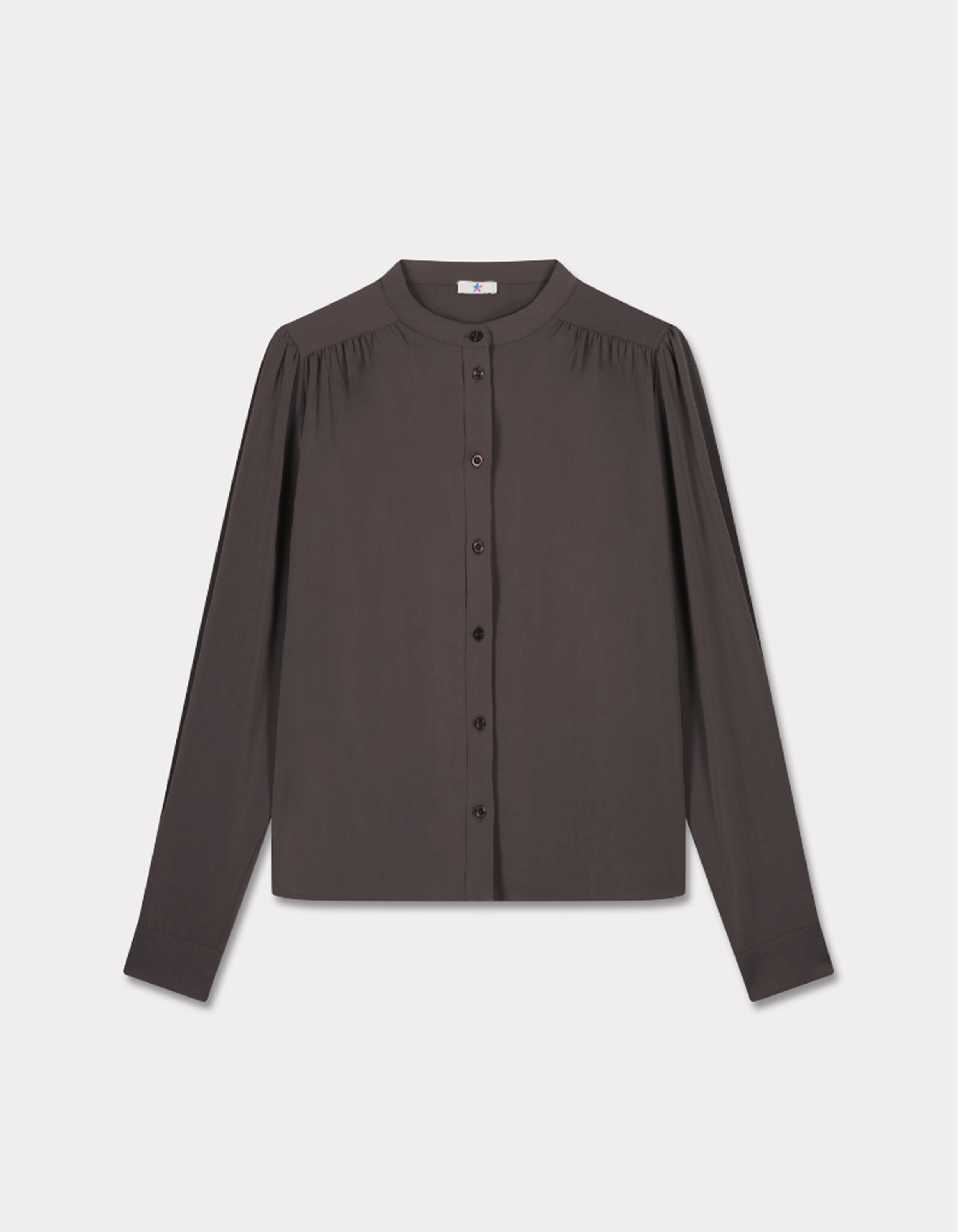 Blouse boutonnée satinée - gris
