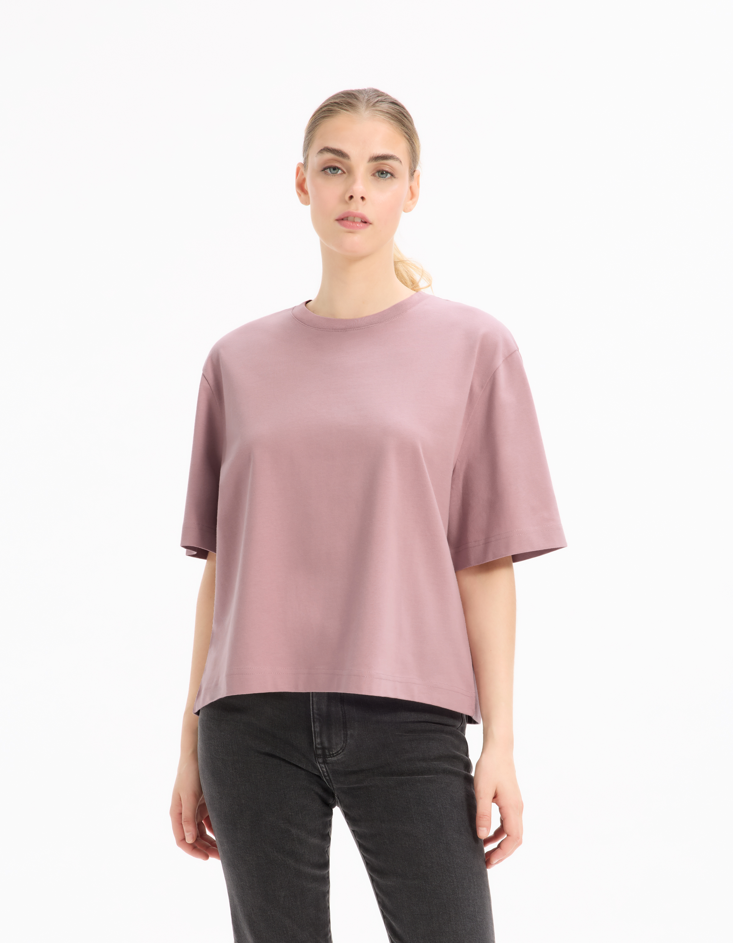 T-shirt 100% coton biologique col rond - rose - celio - Modalova
