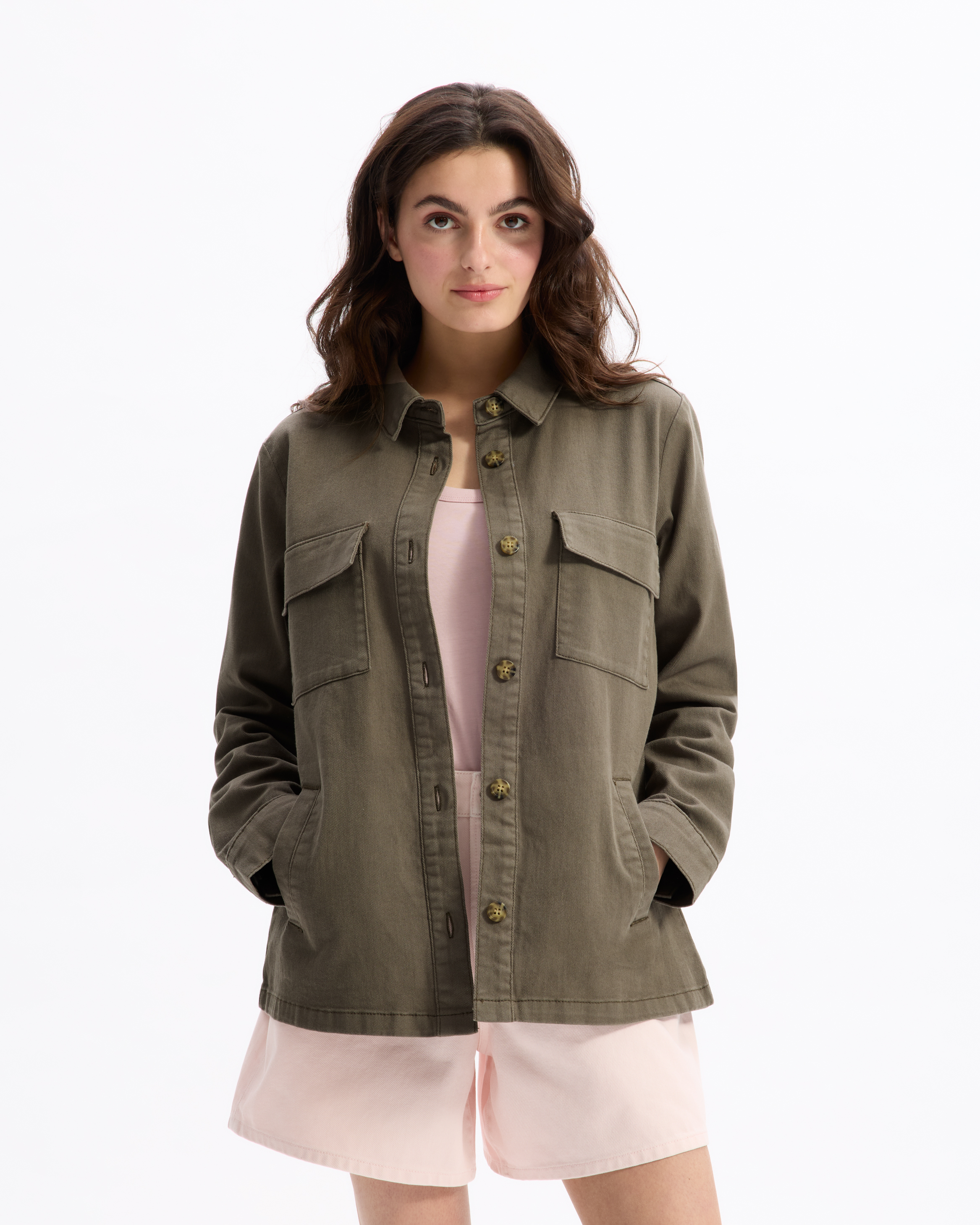 Veste effet denim - kaki - celio - Modalova