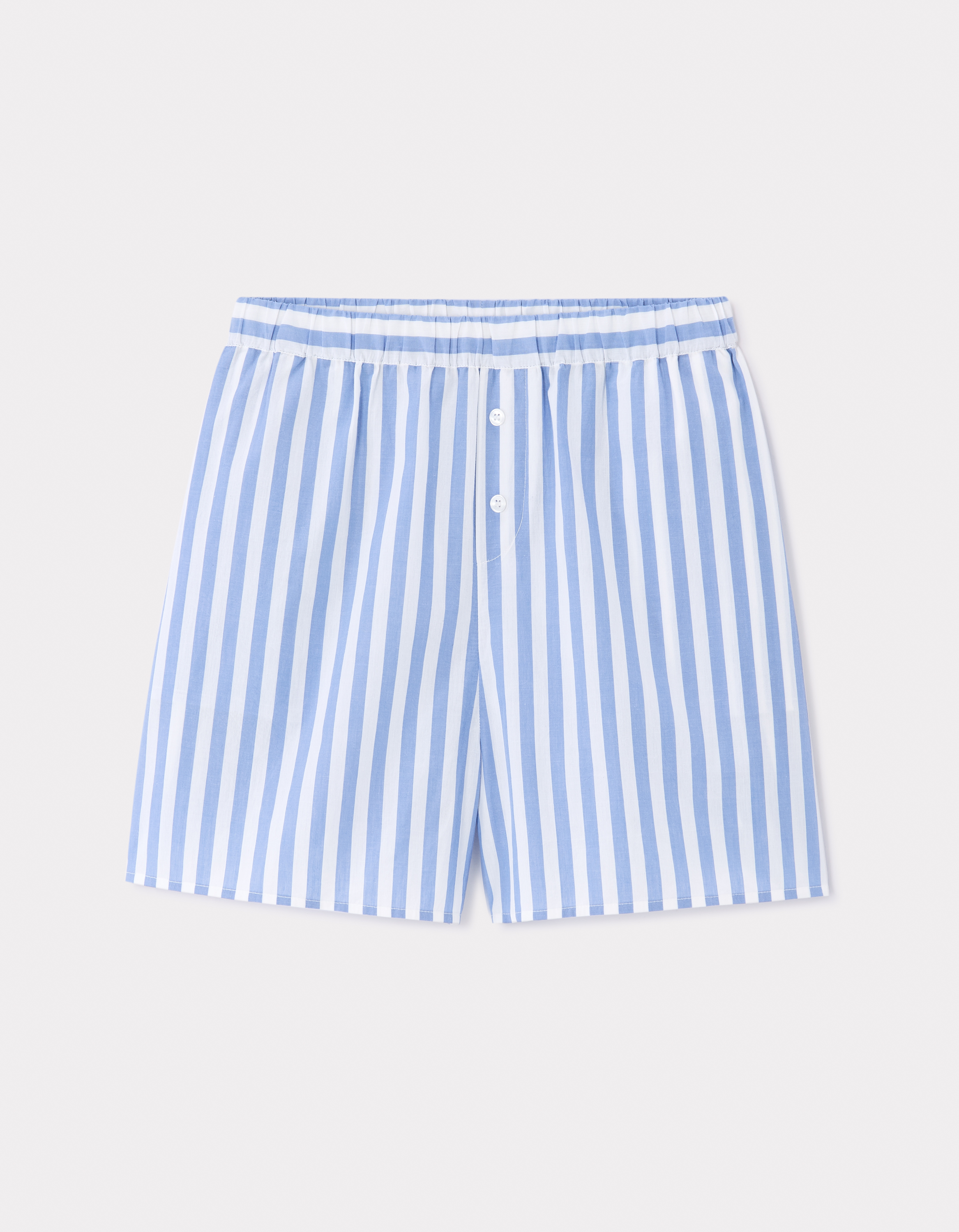 Short de pyjama en popeline rayé - bleu