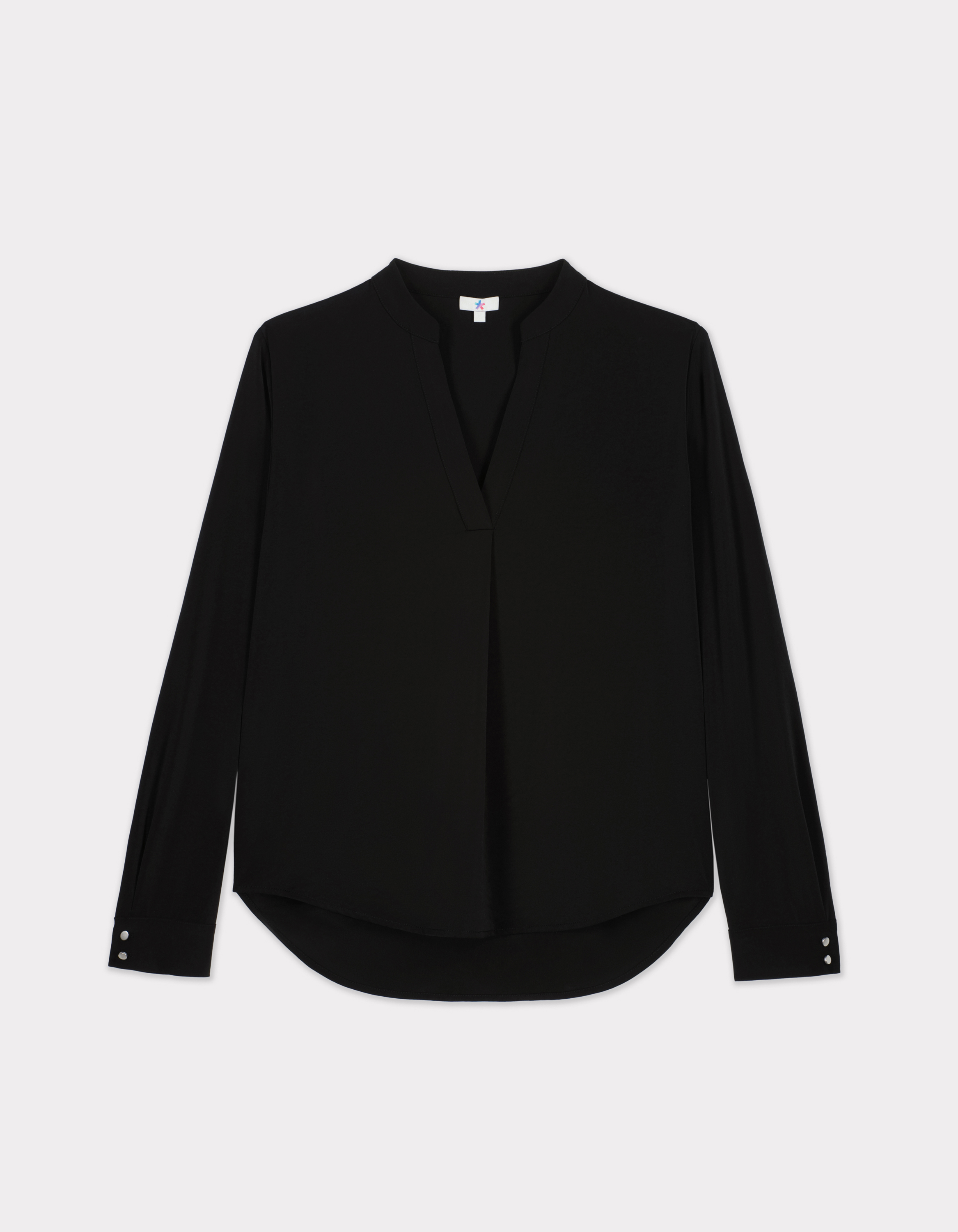 Blouse en satin lourd - noir