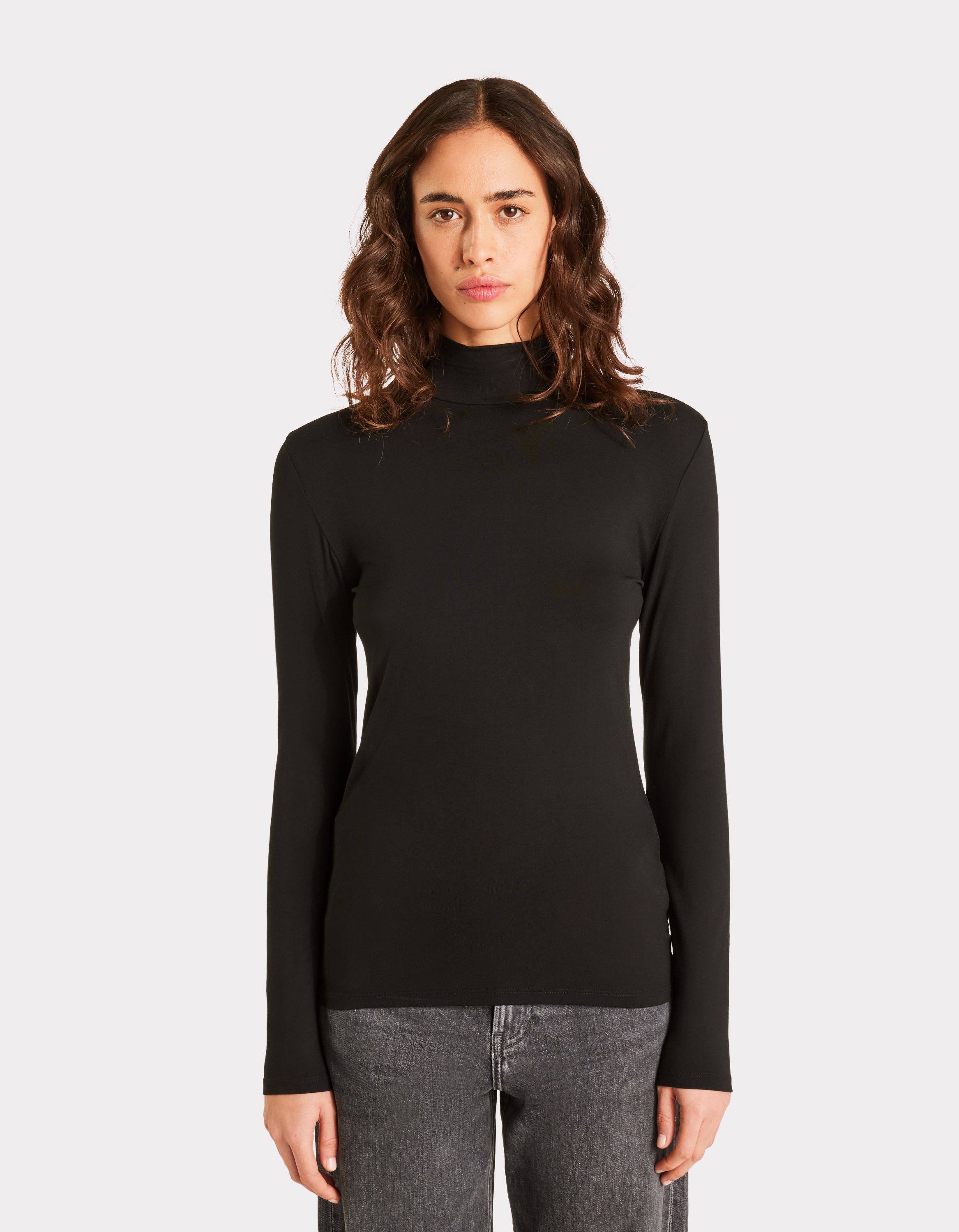 T-shirt fluide à col roulé - noir - celio - Modalova