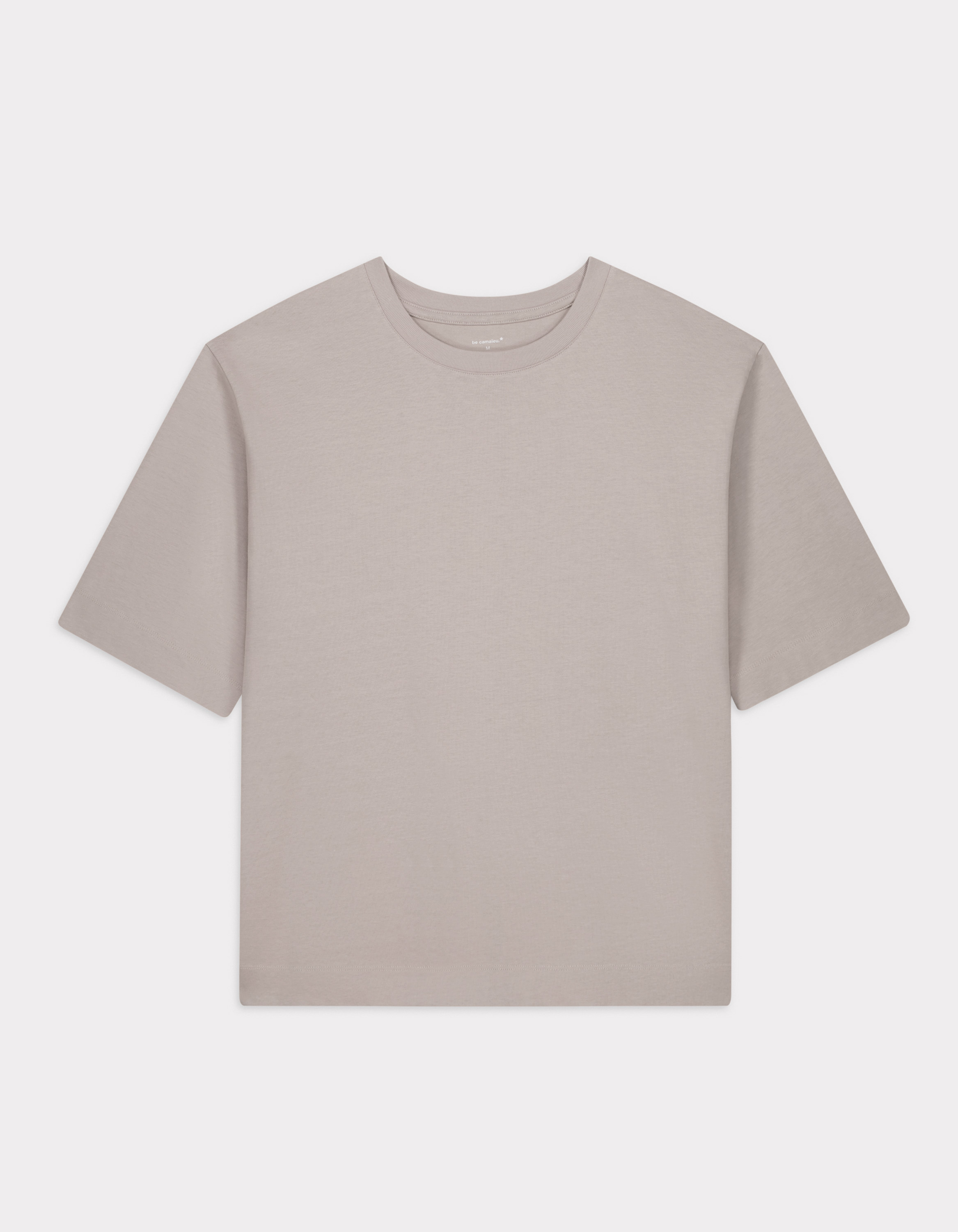 T-shirt en coton épais oversize - beige