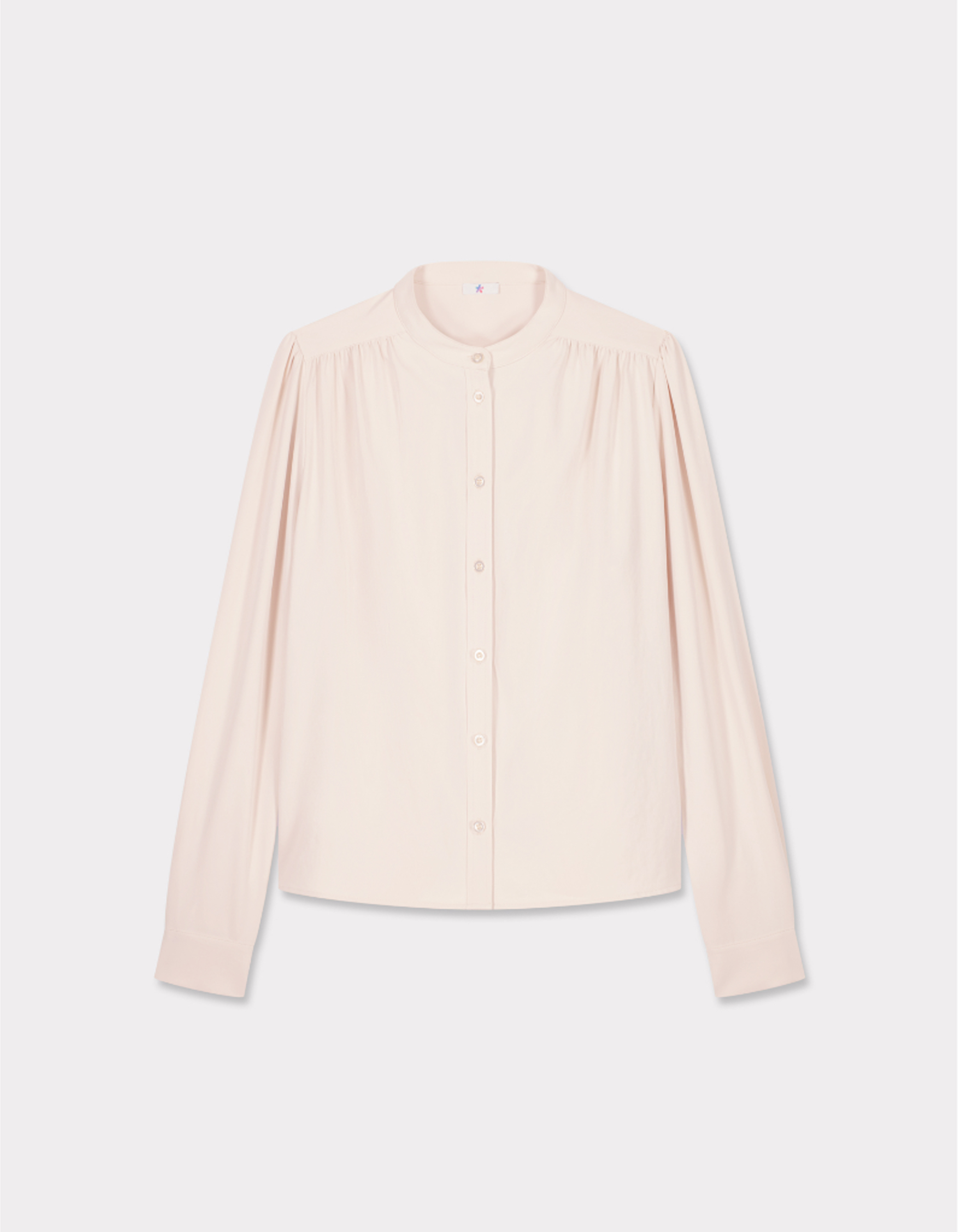 Blouse boutonnée satinée - beige