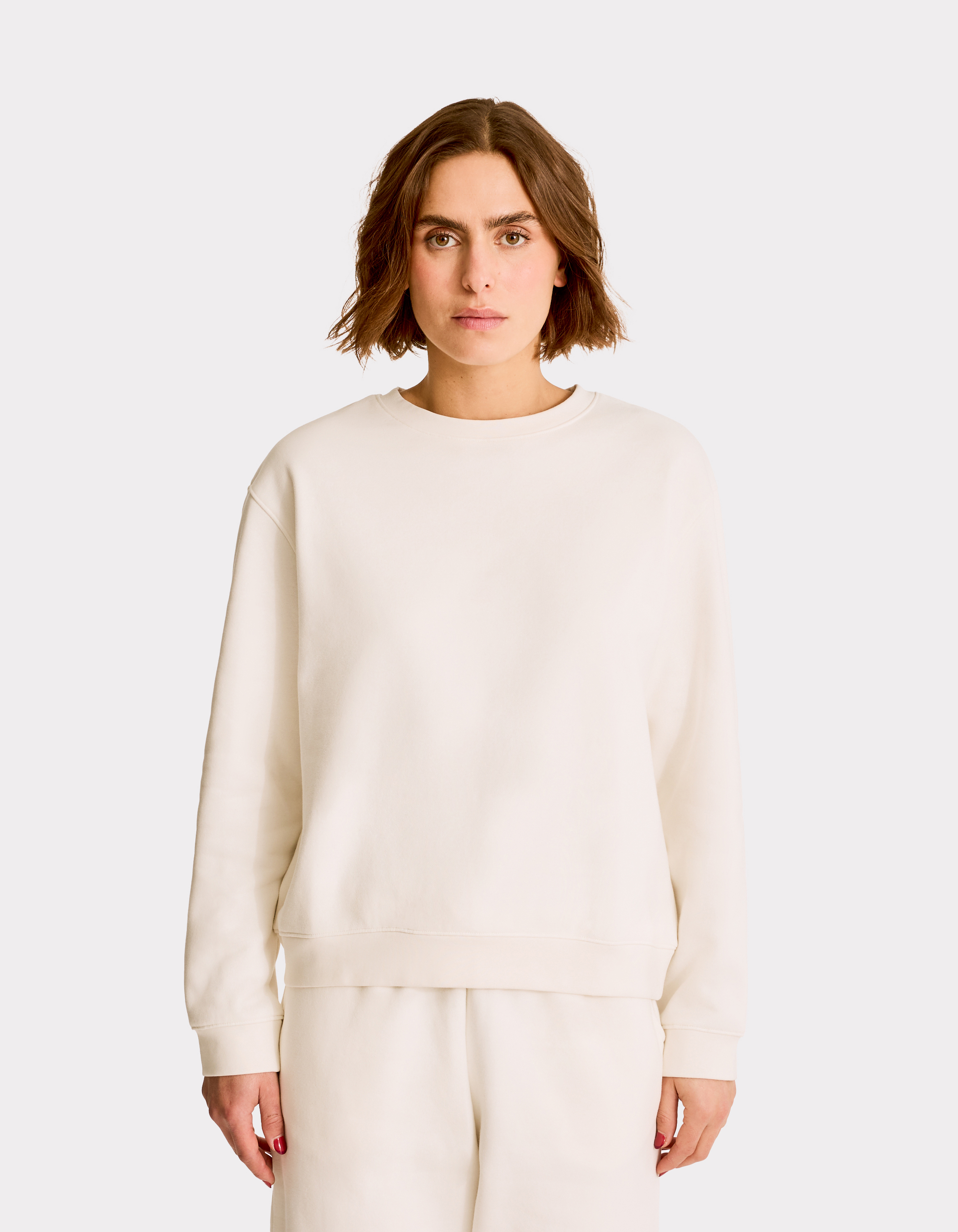Sweat à col rond en molleton - beige - celio - Modalova