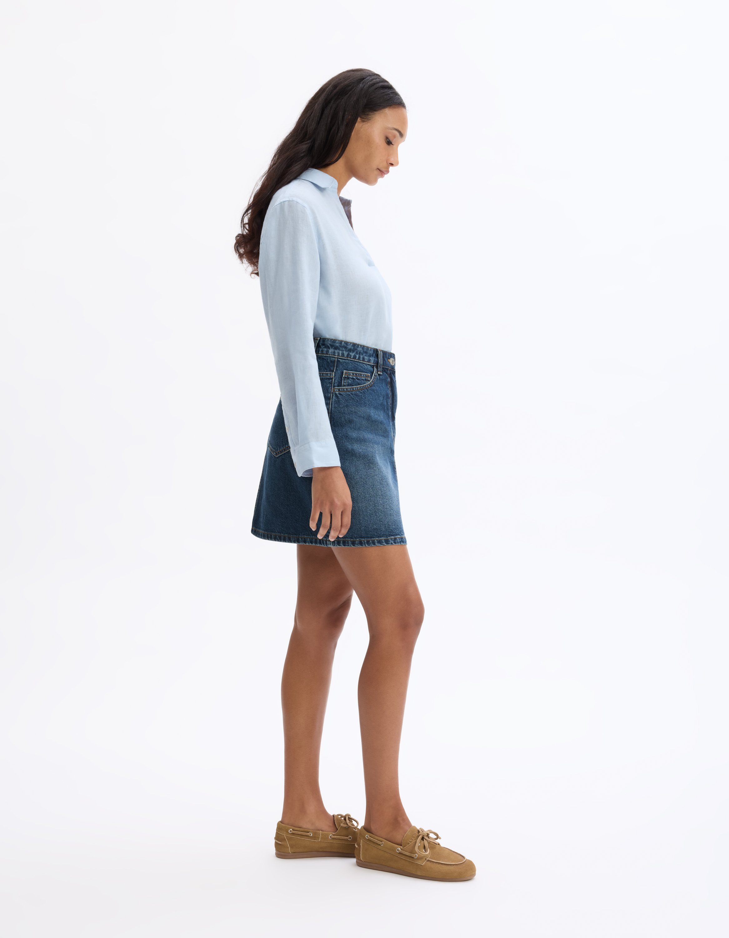Jupe courte basic en denim - bleu - celio - Modalova