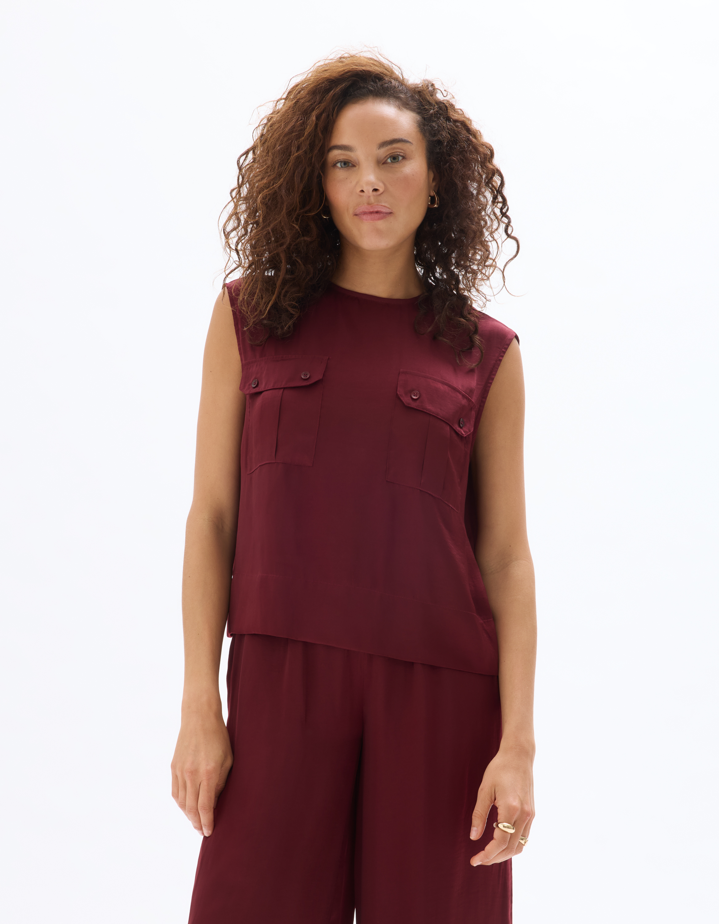 Blouse en satin sans manches - celio - Modalova
